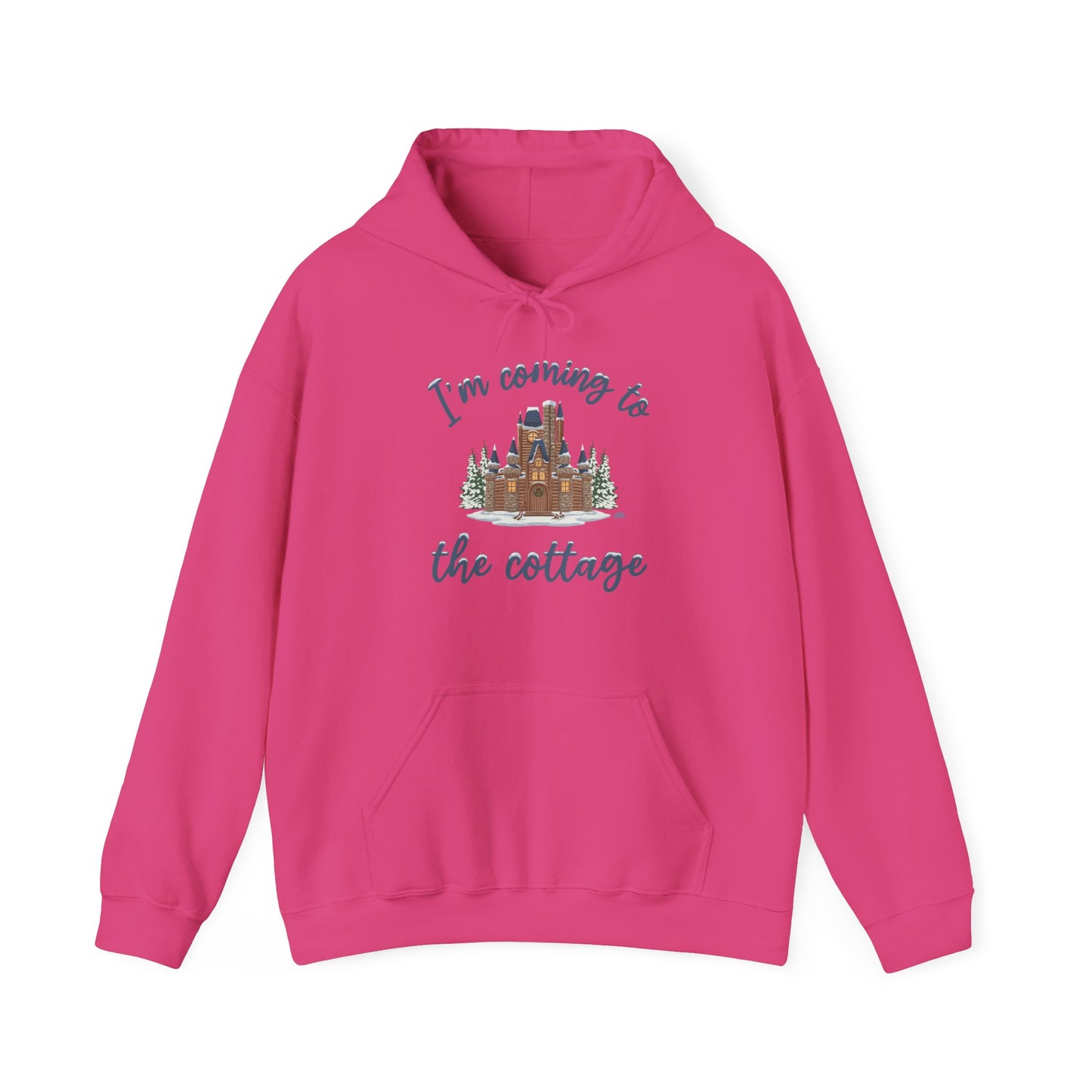 Snowy Cabin Castle, I'm Coming to the Cottage -  Adult Hoodie Sweatshirt