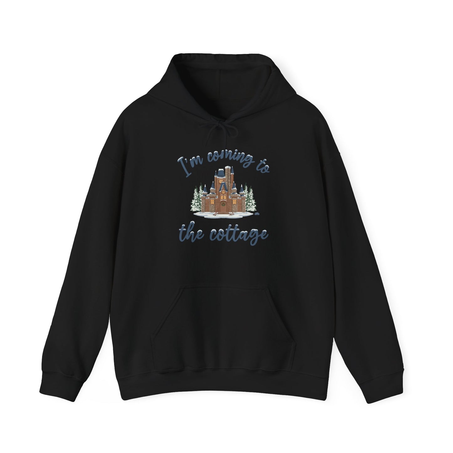 Snowy Cabin Castle, I'm Coming to the Cottage -  Adult Hoodie Sweatshirt