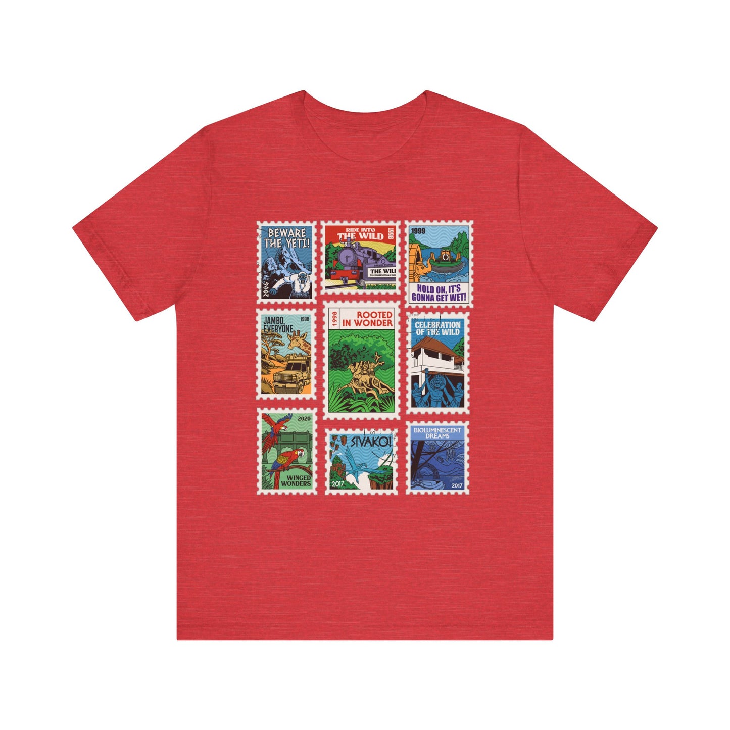 Animal Kingdom Vintage Stamps - Adult Tee Shirt