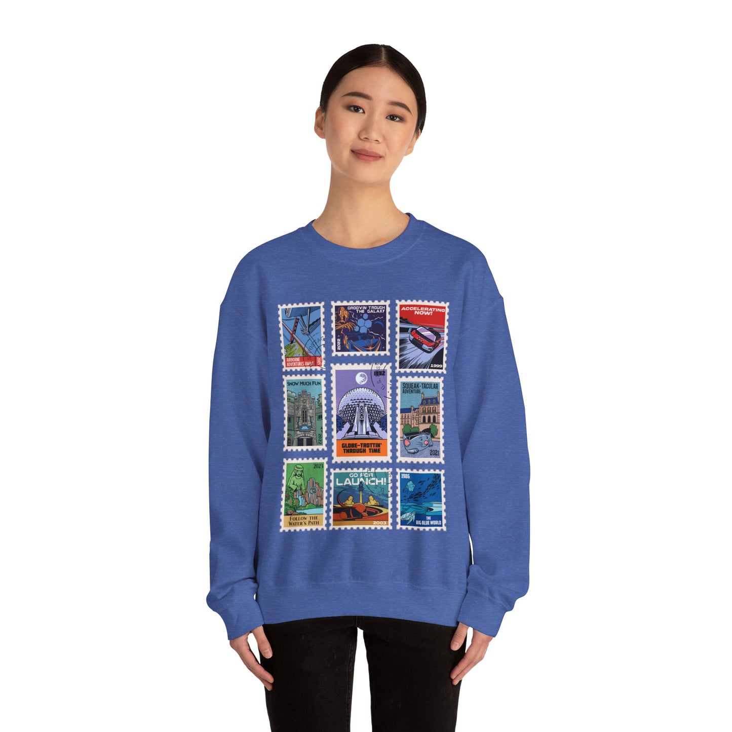 EPCOT Vintage Stamps - Adult Crewneck Sweatshirt