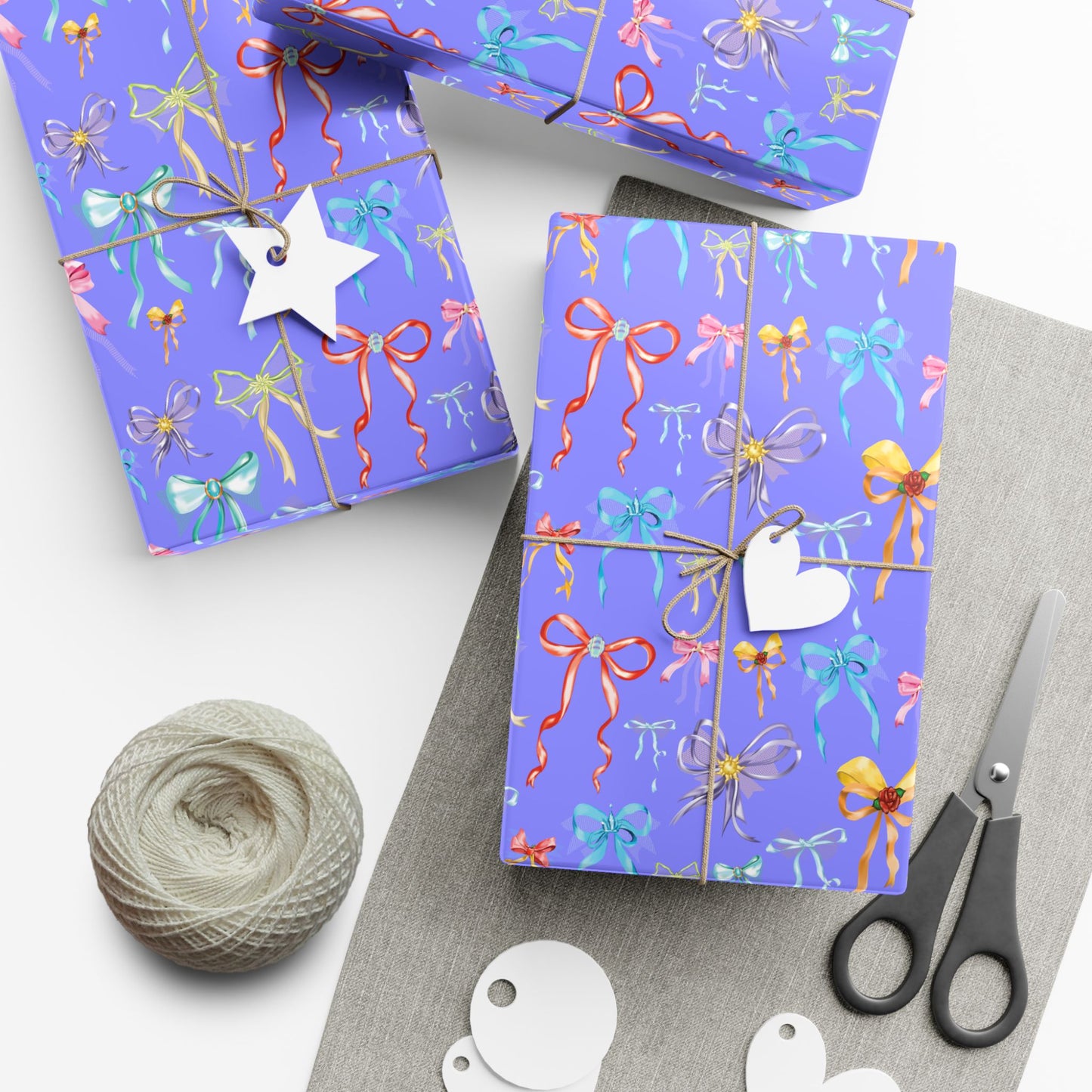 Bibbidi Bobbidi Bow, Princess Bows, Purple Background - Gift Wrap Papers