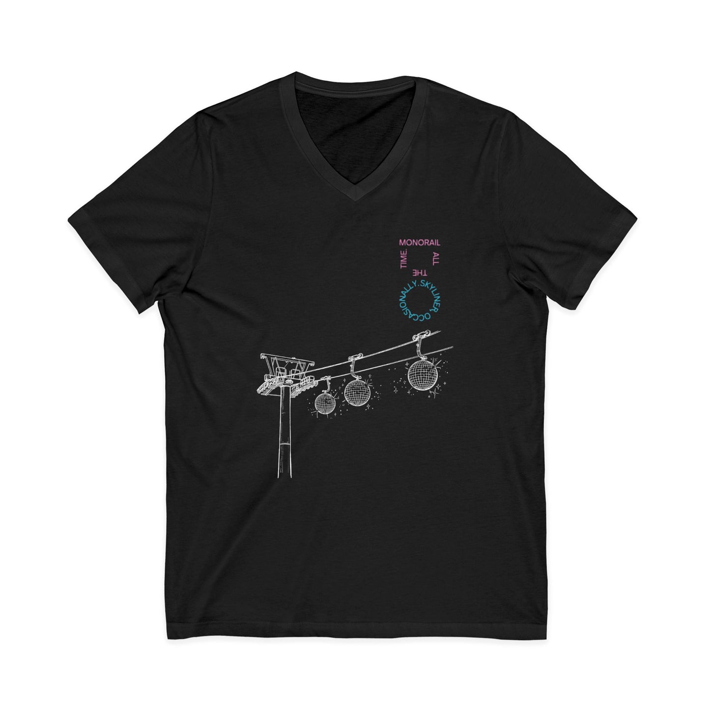Monorail All The Time - Short Sleeve V-Neck Tee