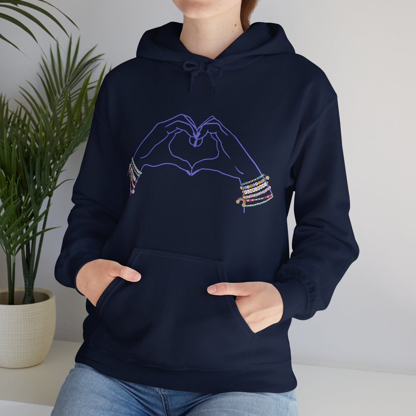 Heart Hands Friendship Bracelet - Adult Hoodie Sweatshirt