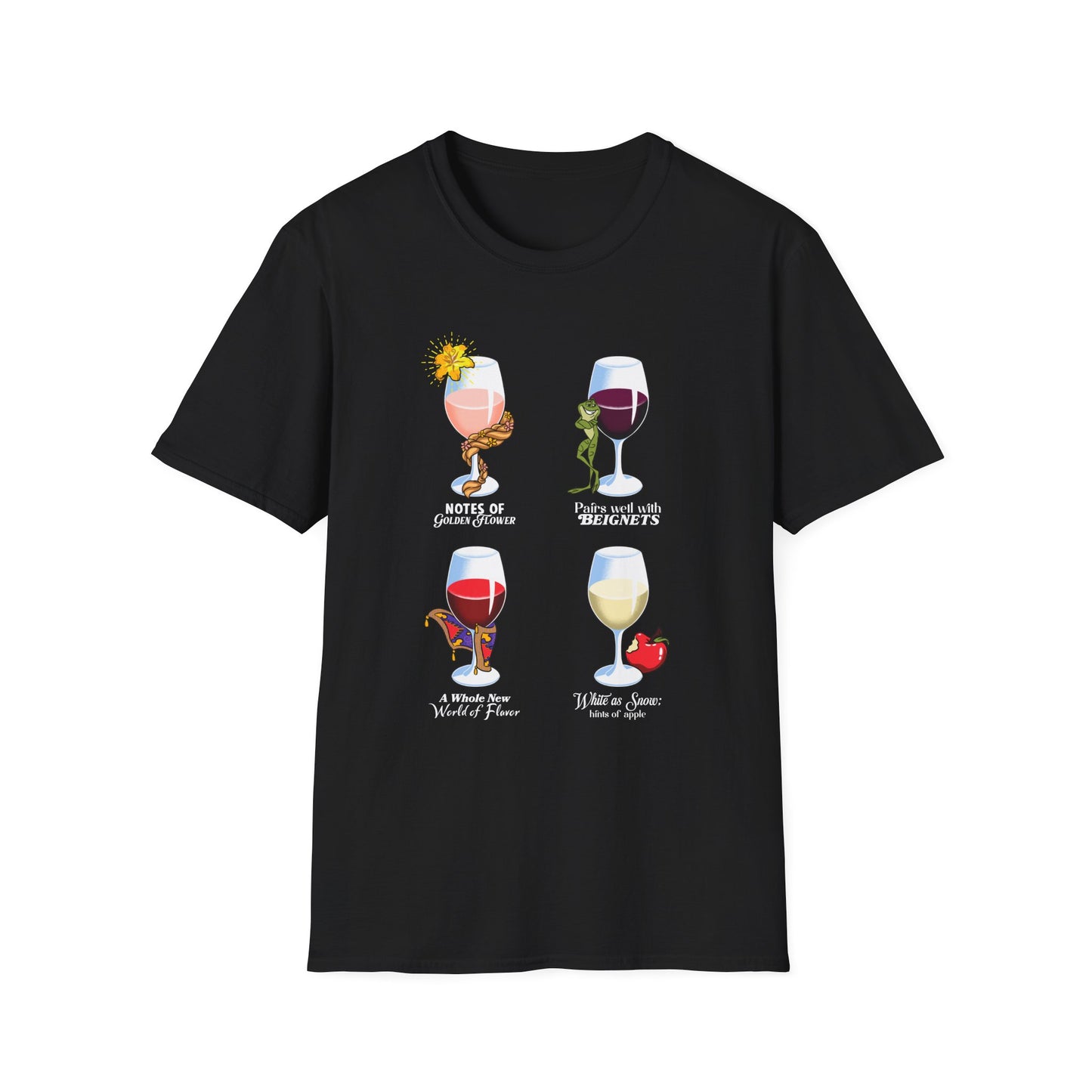 Disney Princess Wine Glasses - Adult Unisex TShirt