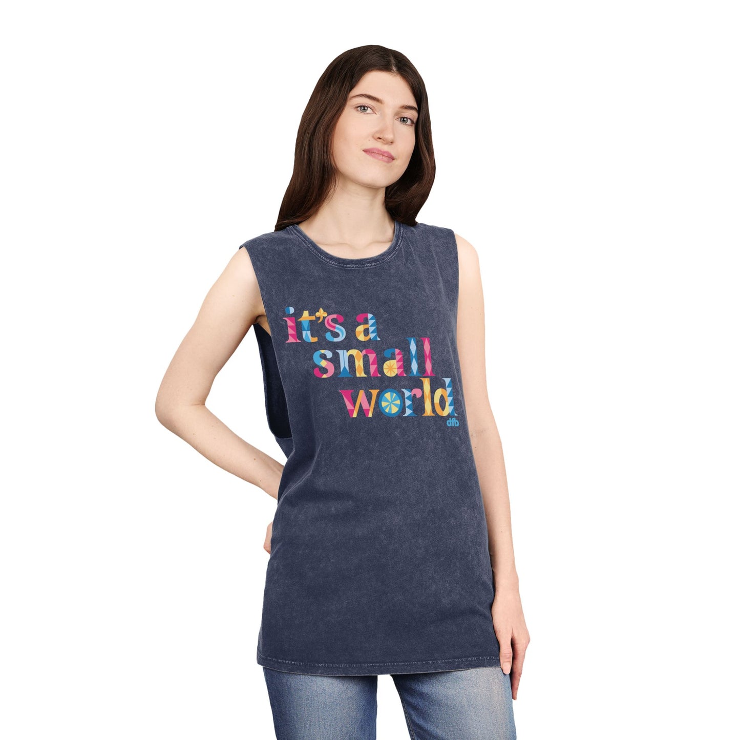 it's a small world - Unisex Stonewash Tank Top