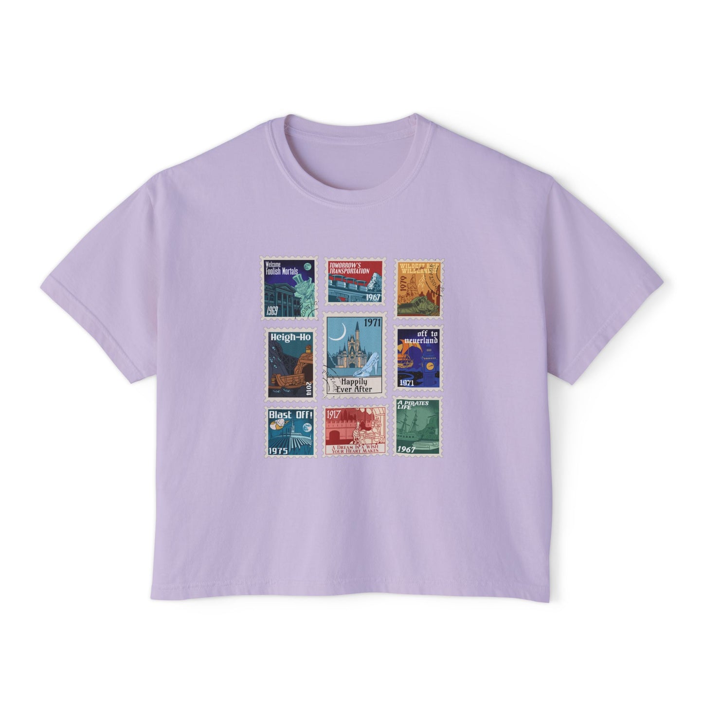 Magic Kingdom Vintage Stamps - Women's Boxy Tee