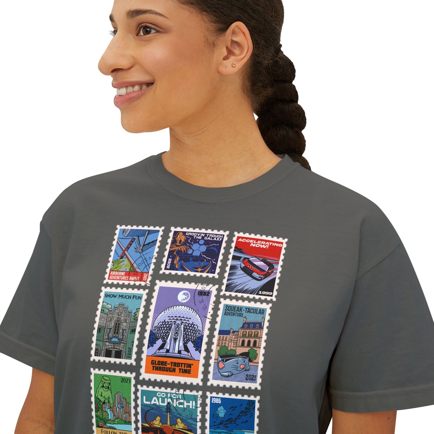 EPCOT Vintage Stamps - Women's Boxy Tee