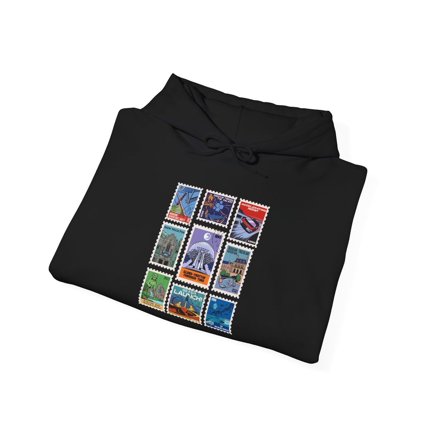 EPCOT Vintage Stamps - Adult Hoodie Sweatshirt