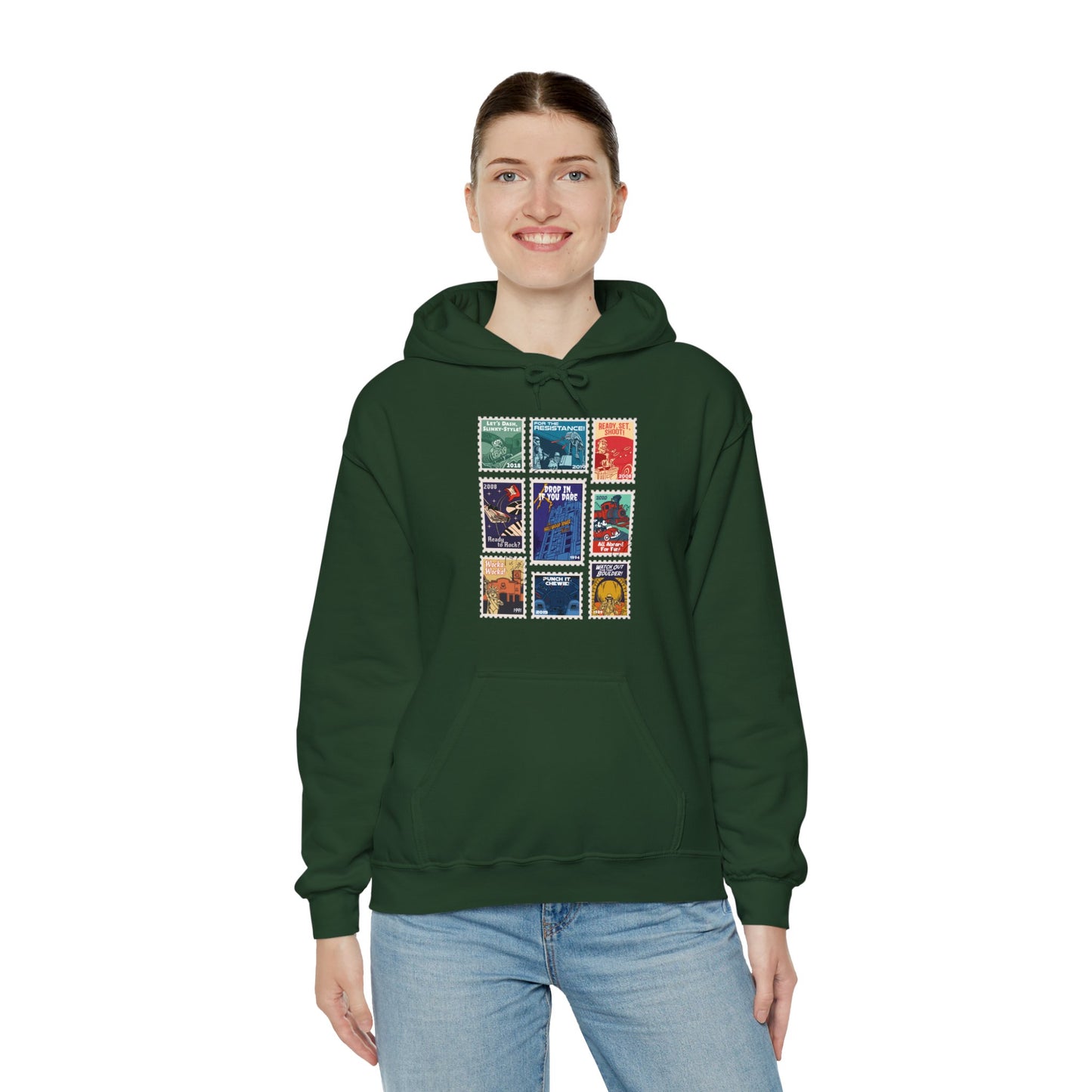 Hollywood Studios Vintage Stamps - Adult Hoodie Sweatshirt