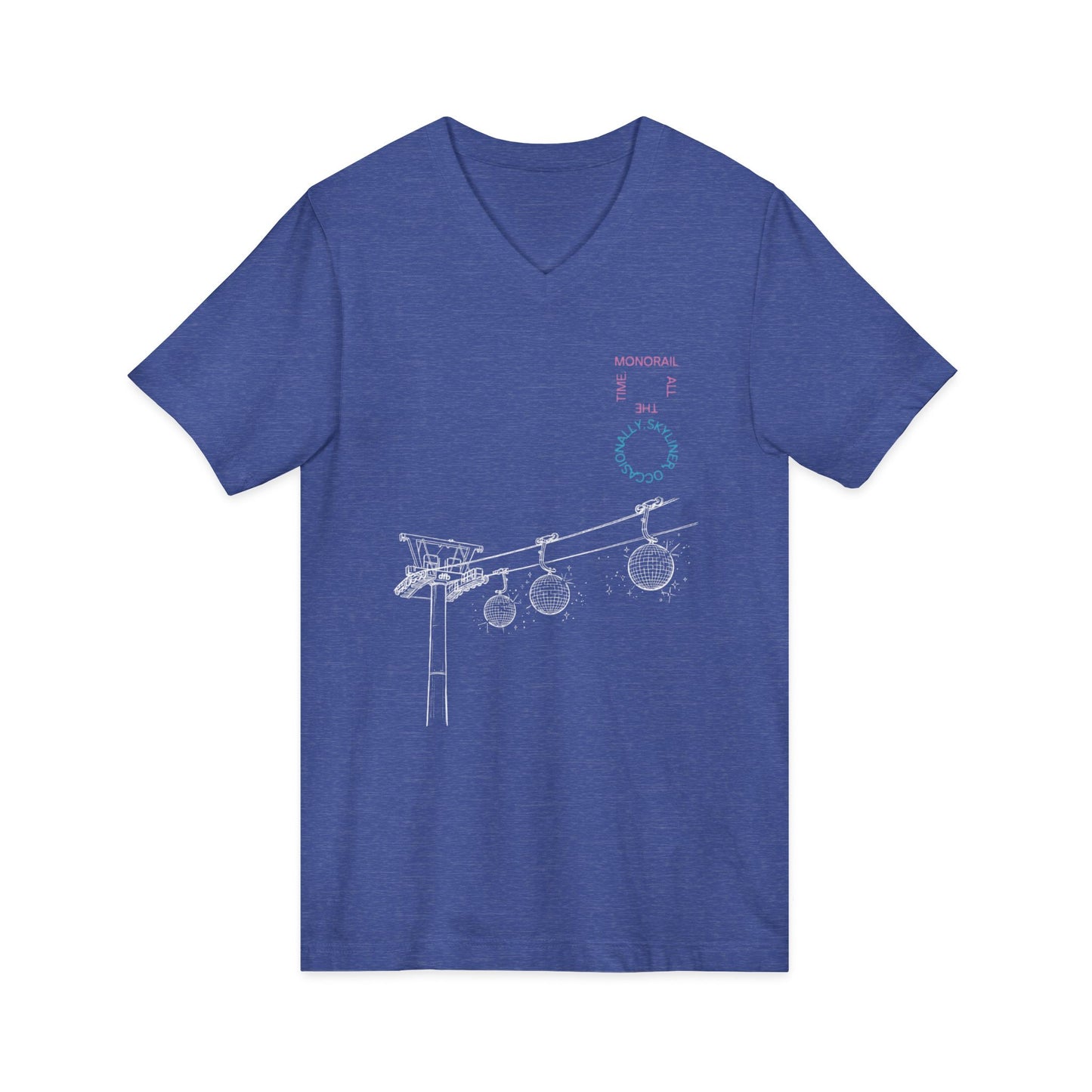 Monorail All The Time - Short Sleeve V-Neck Tee
