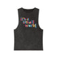 it's a small world - Unisex Stonewash Tank Top