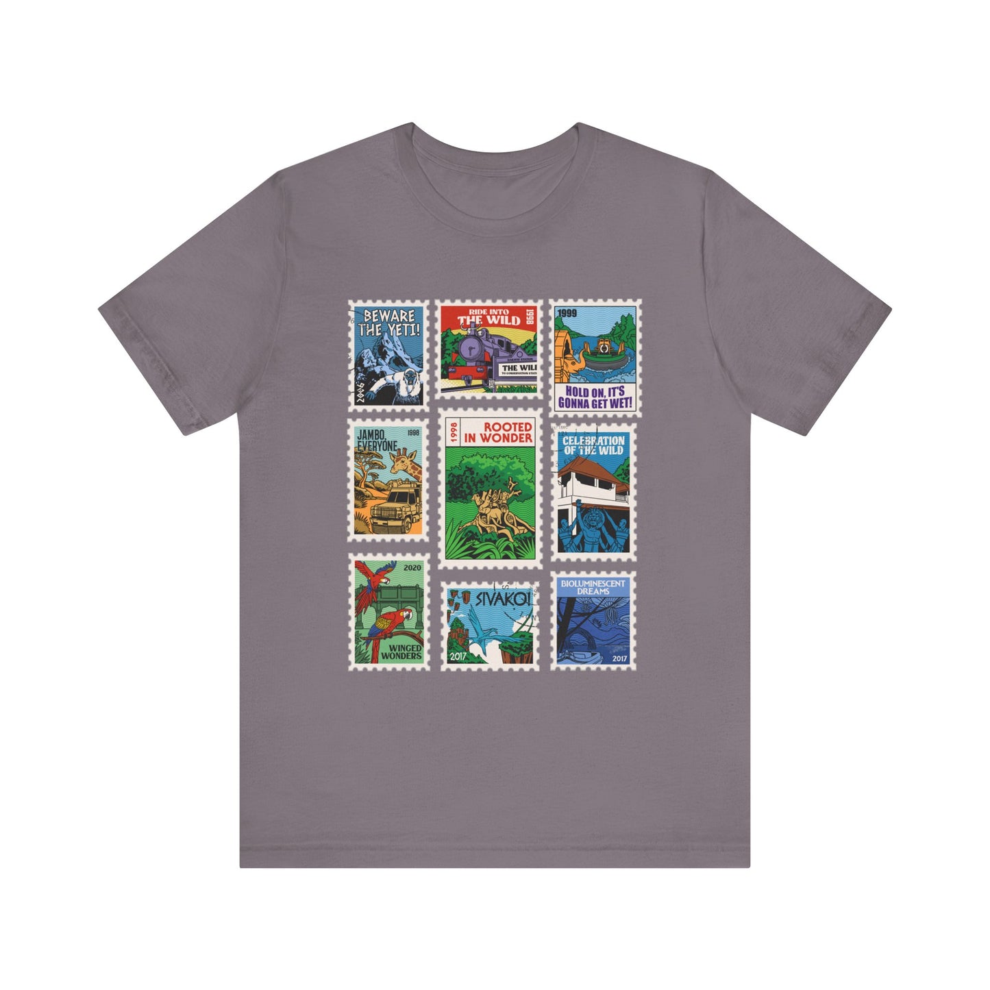 Animal Kingdom Vintage Stamps - Adult Tee Shirt