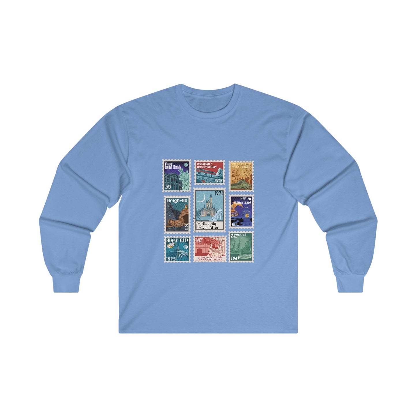 Magic Kingdom Vintage Stamps - Long Sleeve Tee