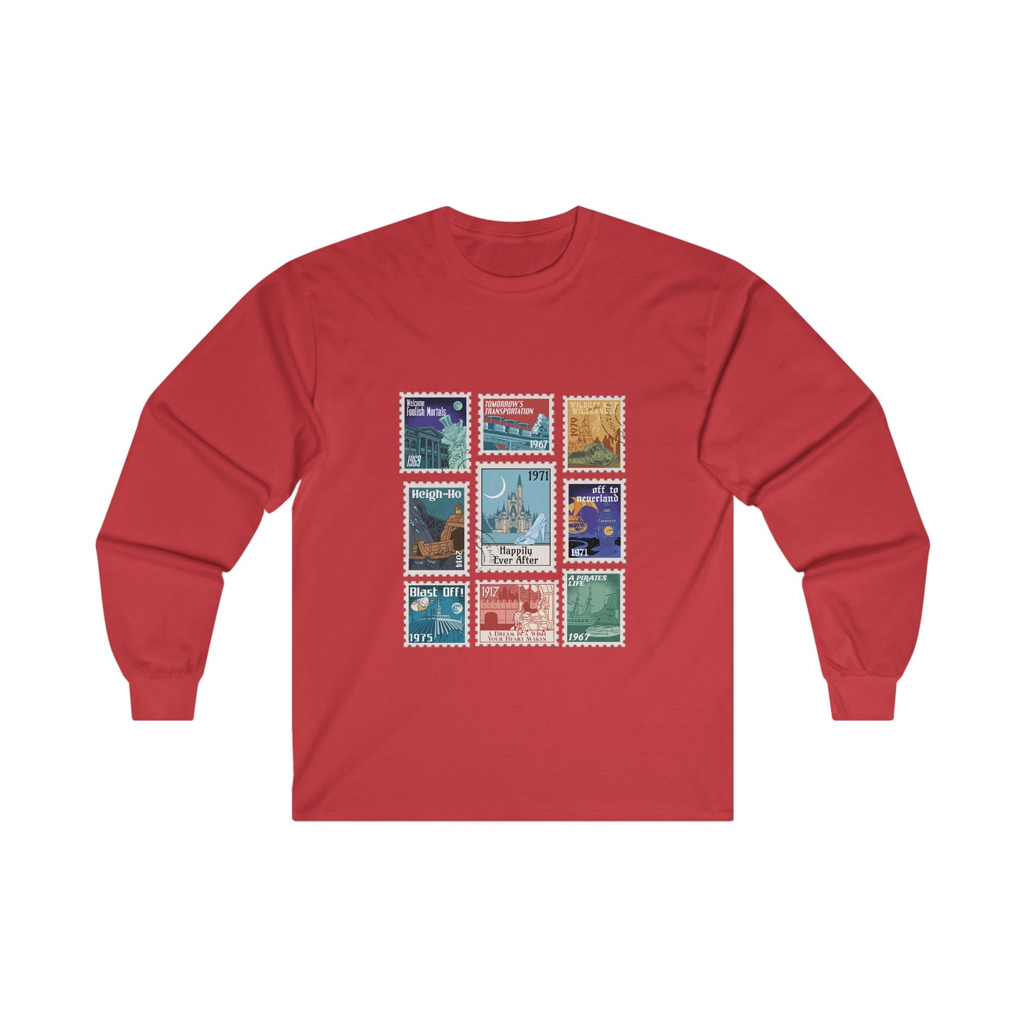 Magic Kingdom Vintage Stamps - Long Sleeve Tee