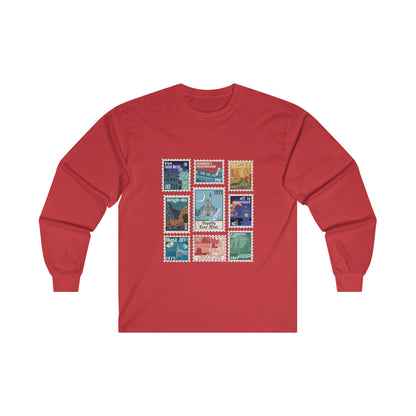 Magic Kingdom Vintage Stamps - Long Sleeve Tee