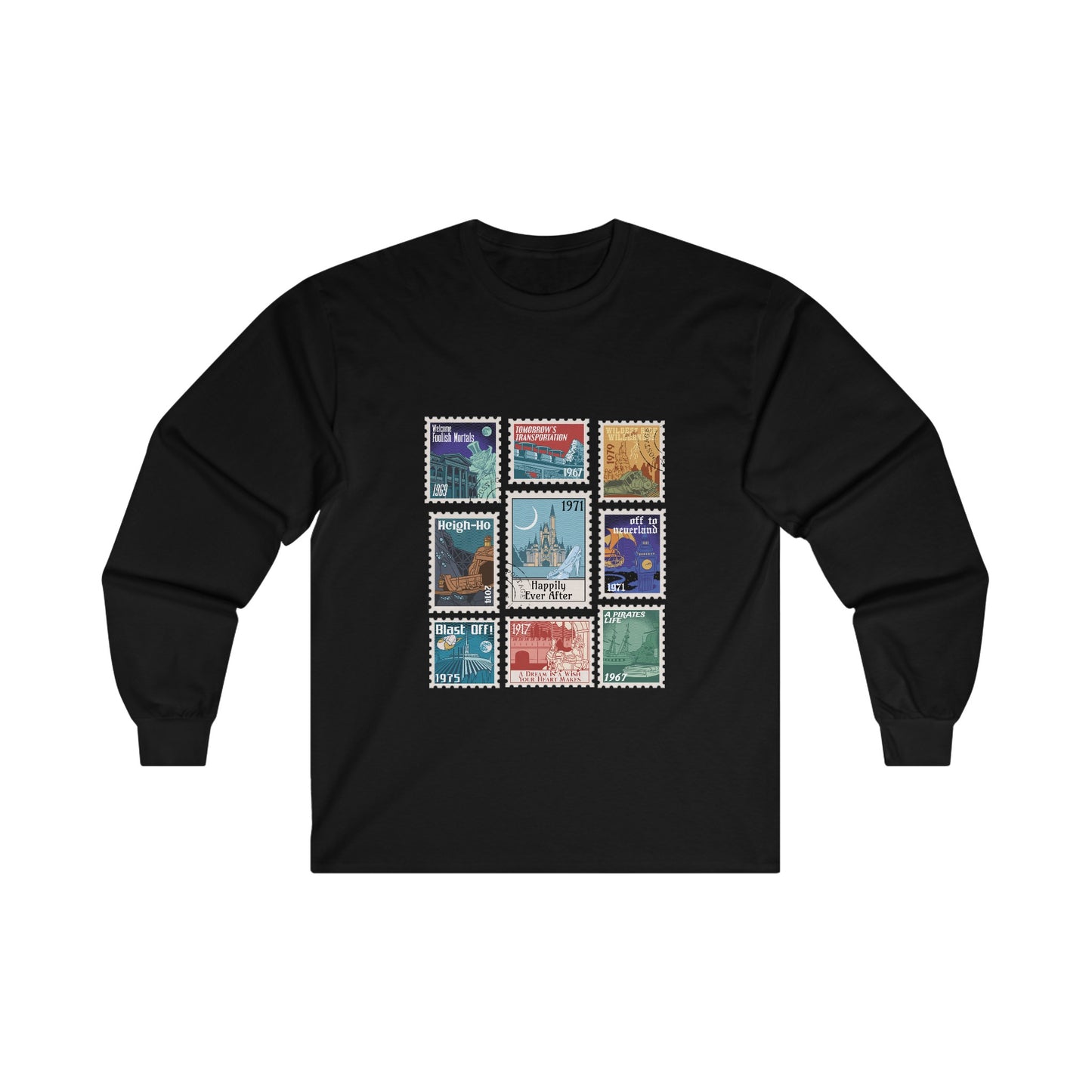 Magic Kingdom Vintage Stamps - Long Sleeve Tee