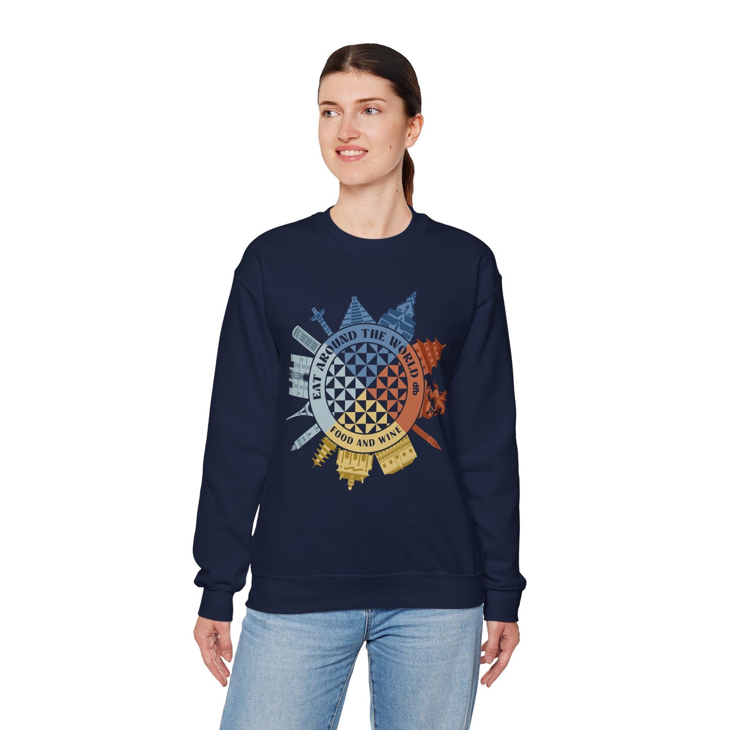 Food & Wine Compass - Adult Crewneck Sweatshirt