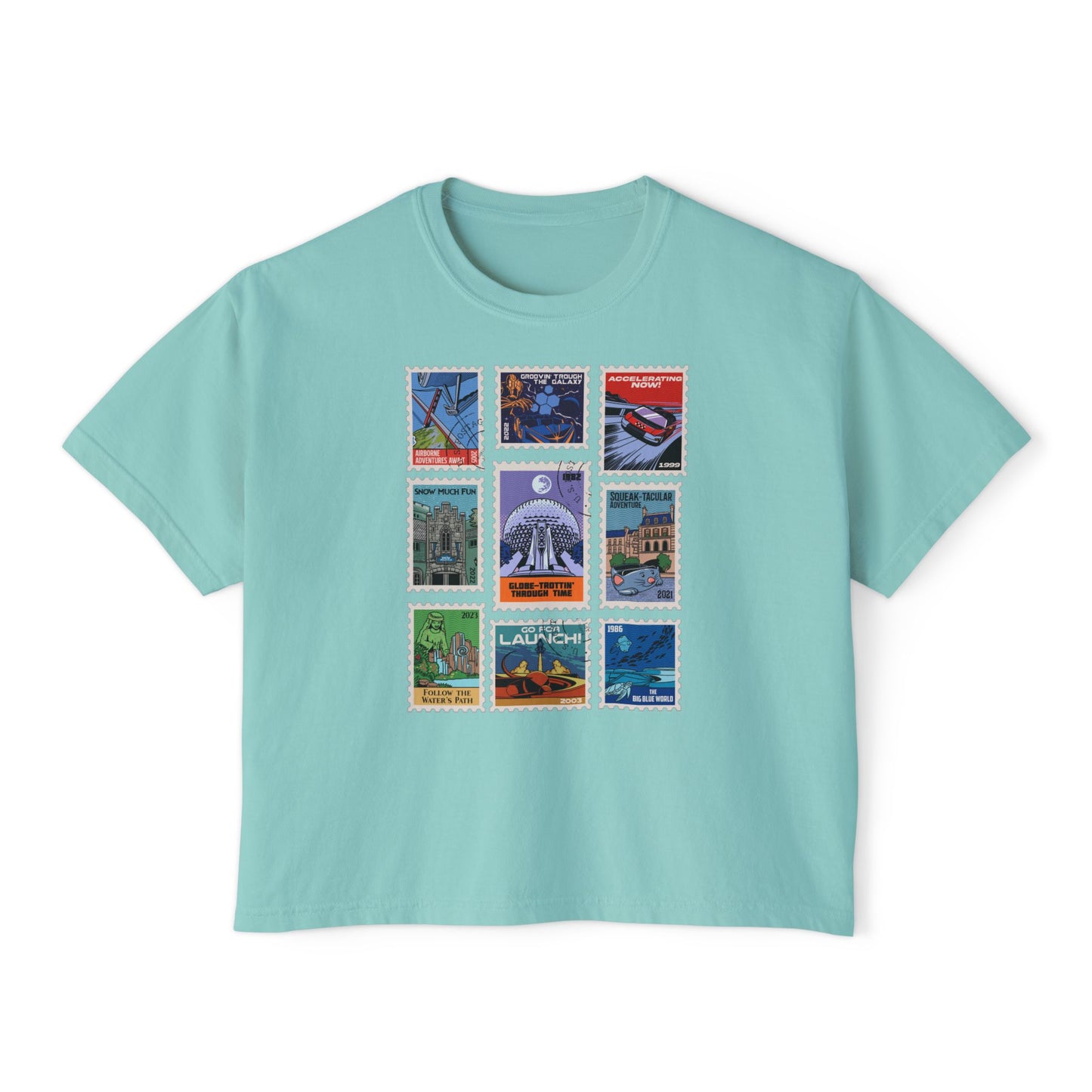 EPCOT Vintage Stamps - Women's Boxy Tee