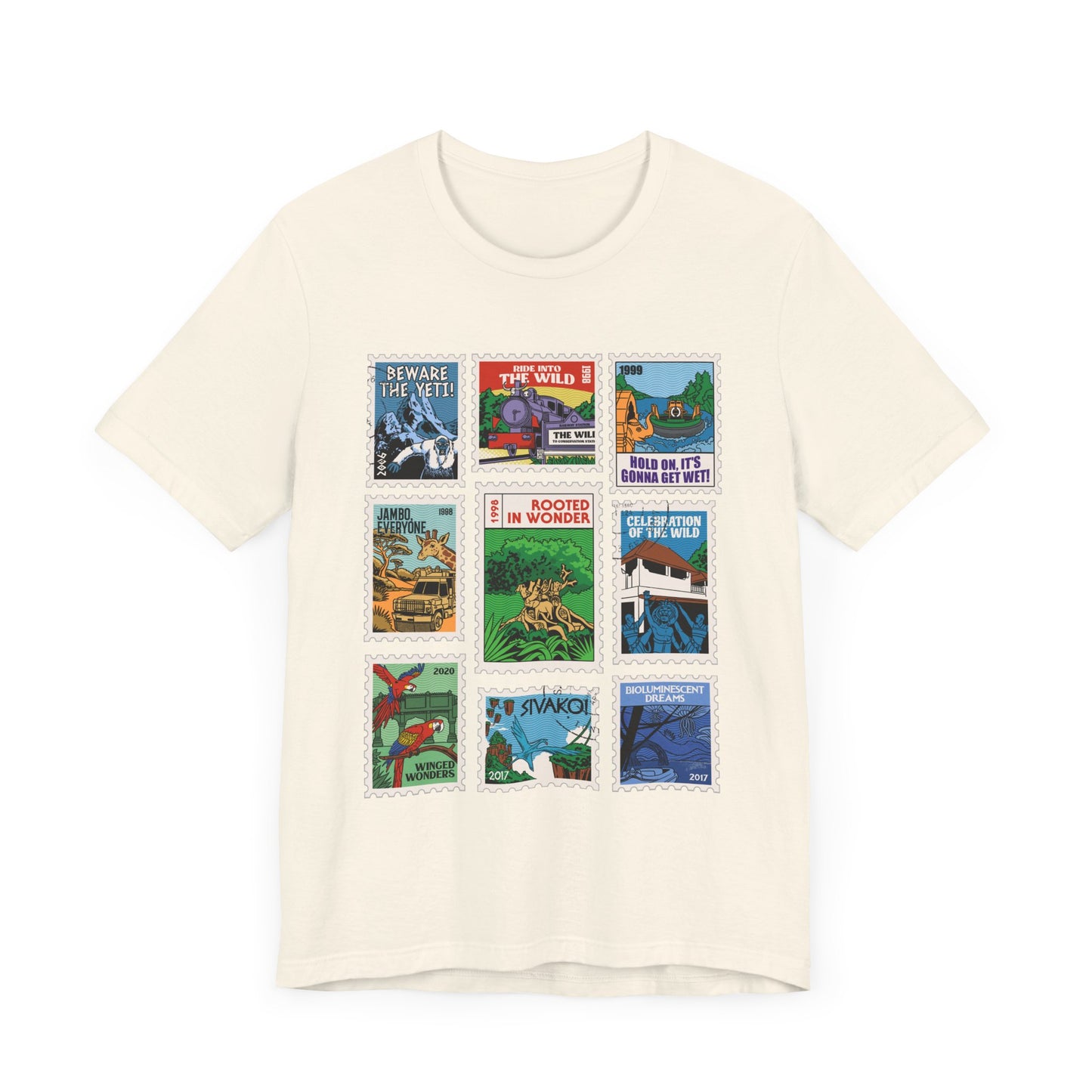 Animal Kingdom Vintage Stamps - Adult Tee Shirt