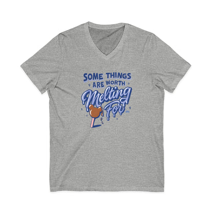Some Things Are Worth Melting For - Short Sleeve V-Neck Tee