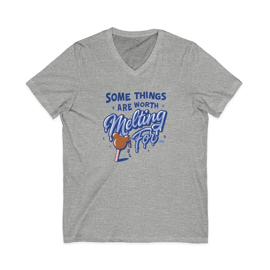 Some Things Are Worth Melting For - Short Sleeve V-Neck Tee