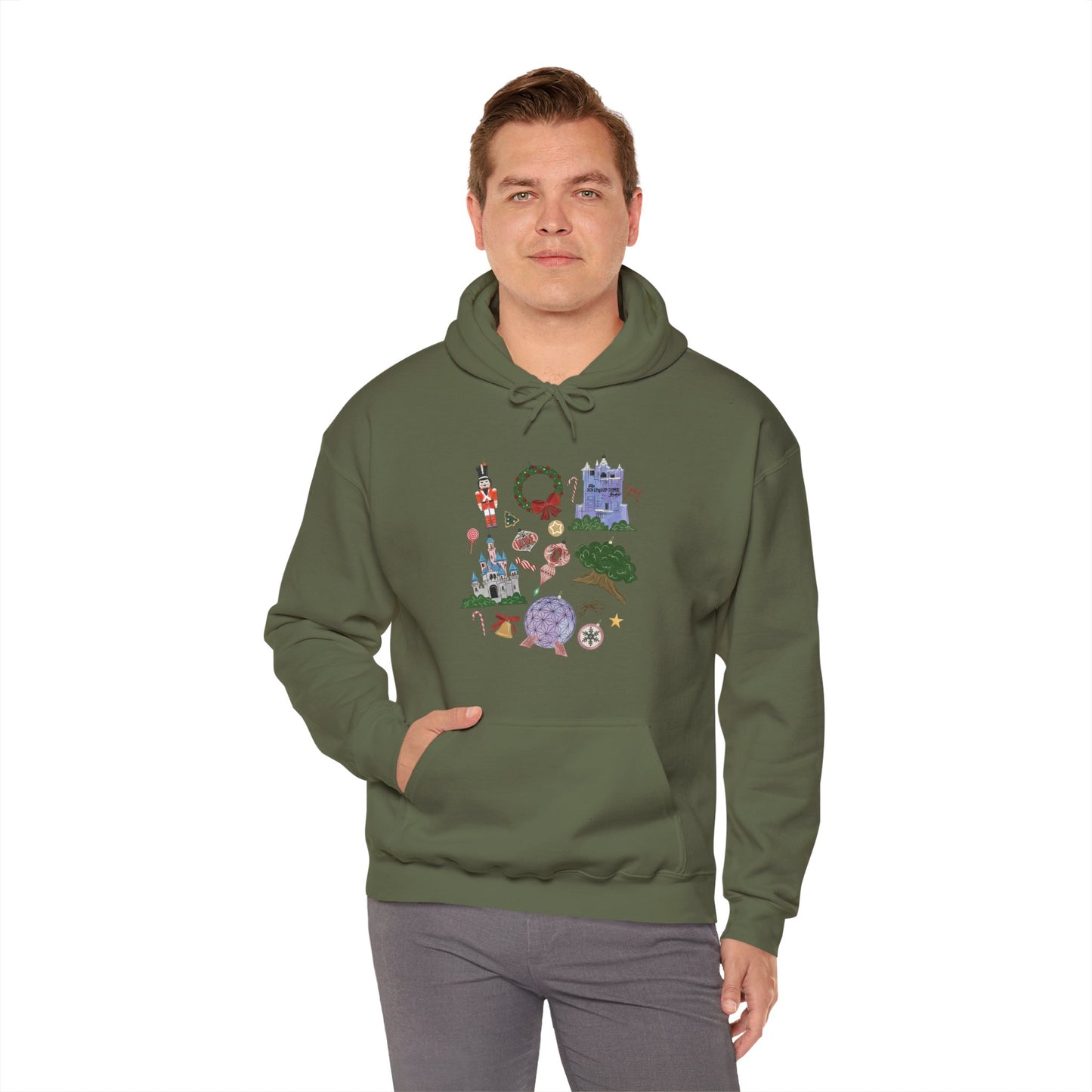 Park Icons Vintage Ornaments - Adult Hoodie Sweatshirt