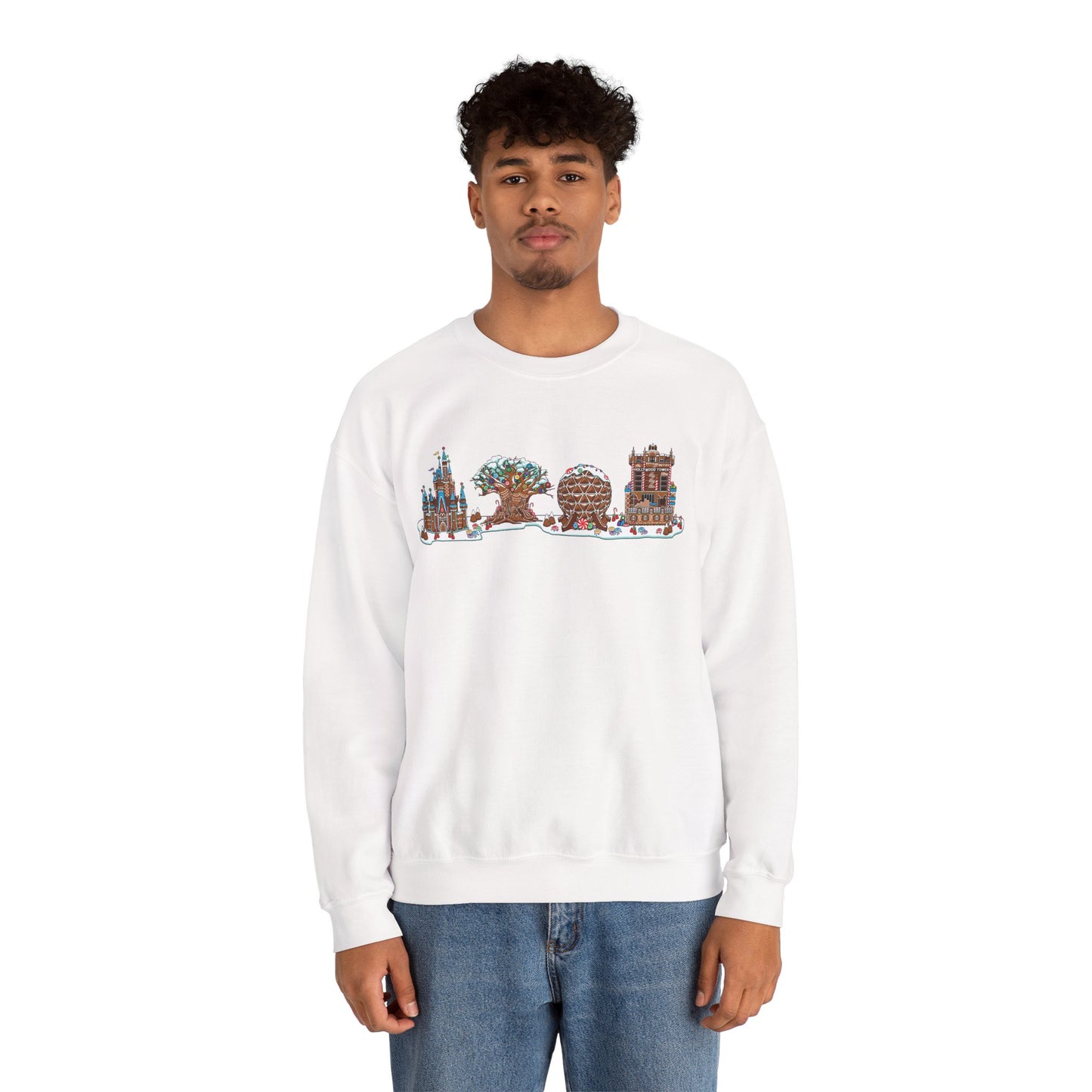 Gingerbread Park Icons - Adult Crewneck Sweatshirt