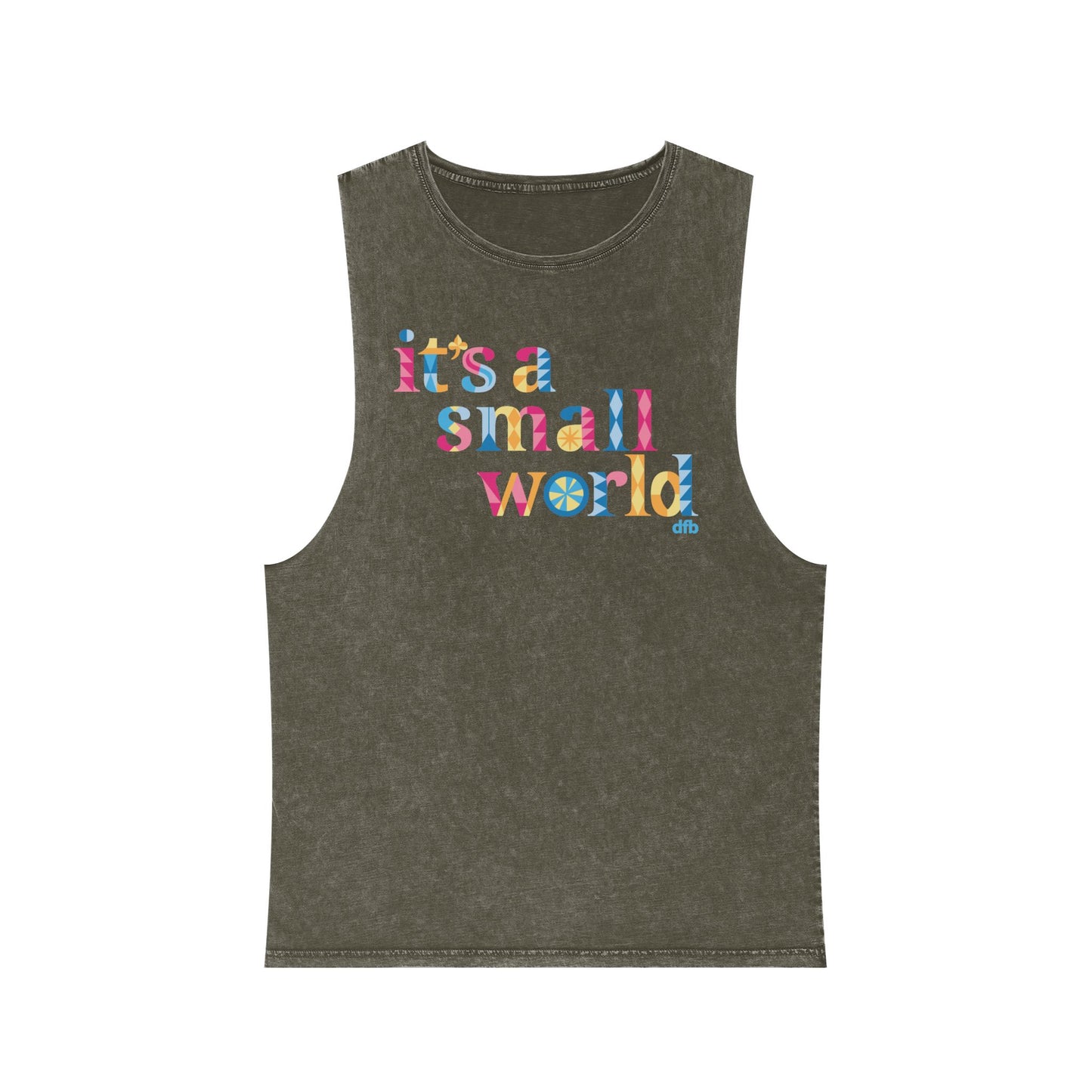it's a small world - Unisex Stonewash Tank Top