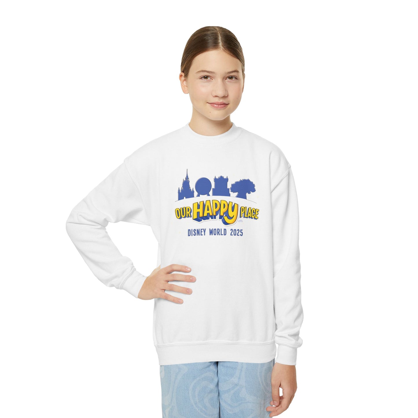 Our Happy Place 2025 - Family Matching  - Youth Crewneck Sweatshirt