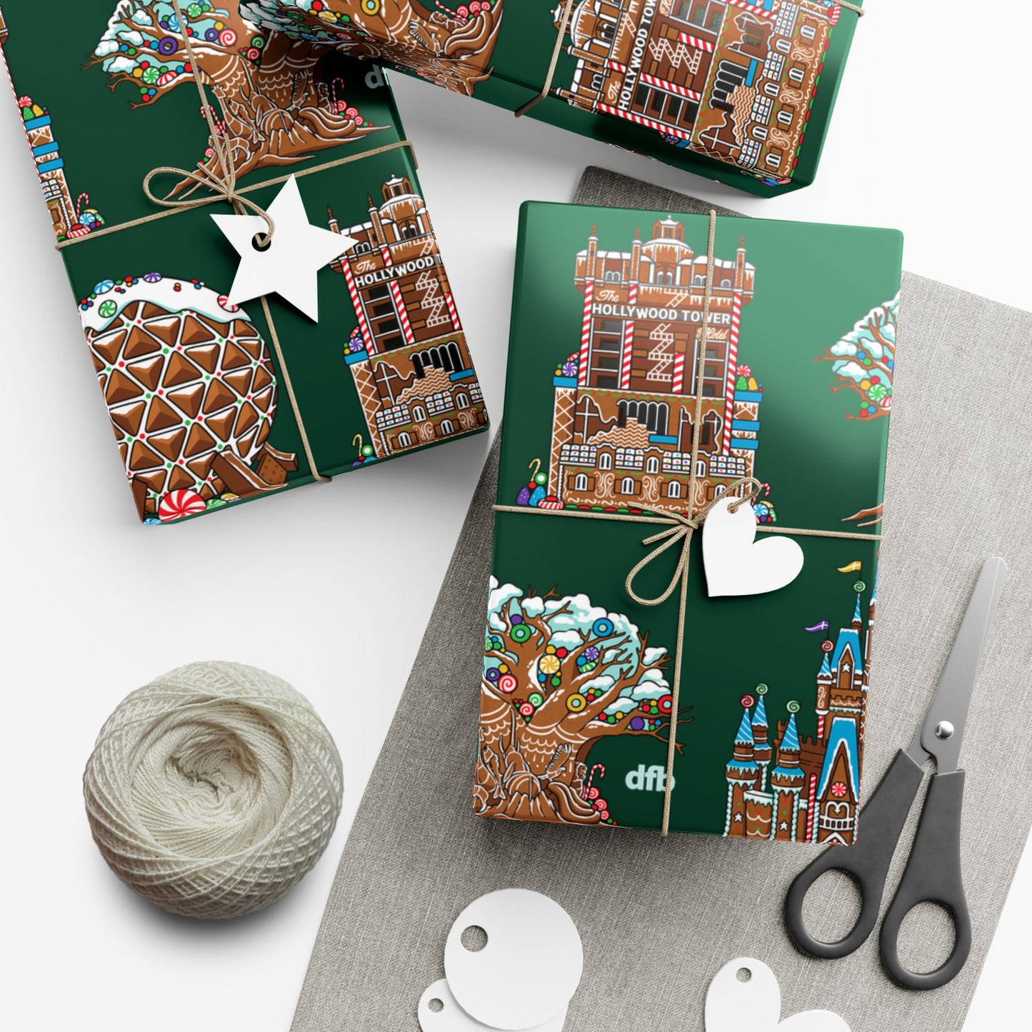 Gingerbread Park Landmarks - Gift Wrap Papers