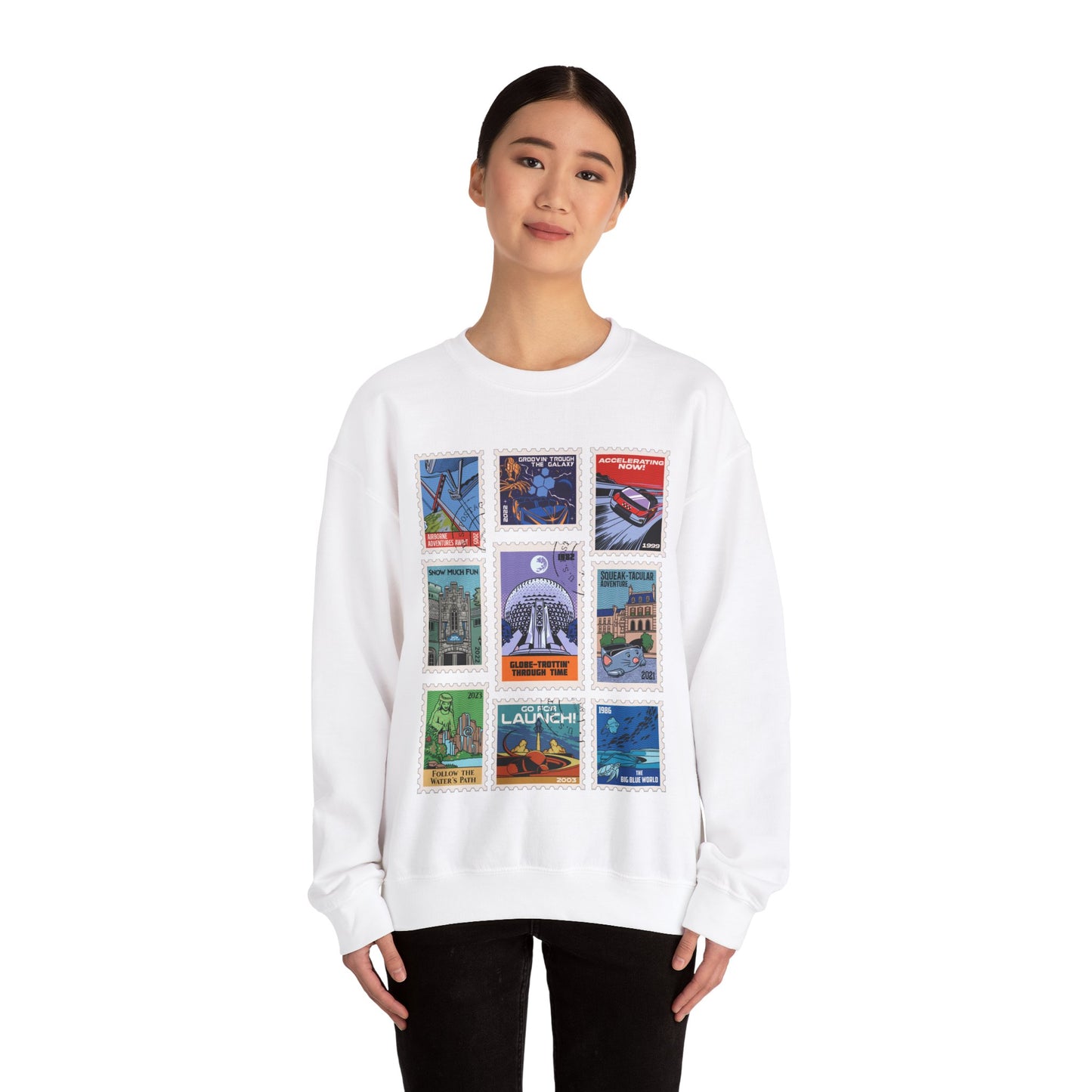 EPCOT Vintage Stamps - Adult Crewneck Sweatshirt