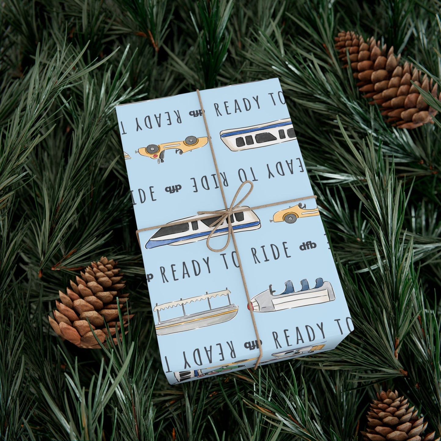 Ready to Ride, Light Blue Background - Gift Wrap Papers