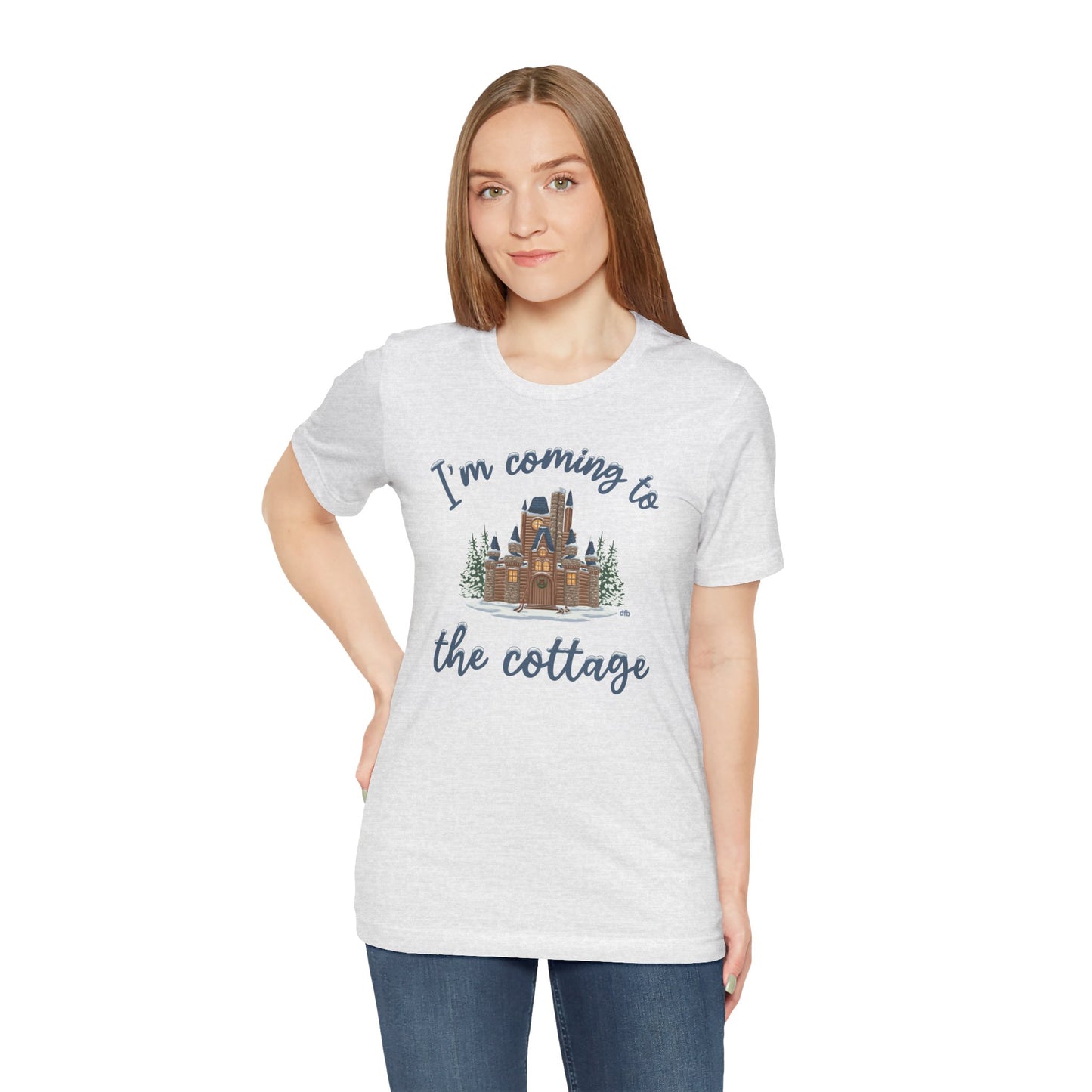 Snowy Cabin Castle, I'm Coming to the Cottage - Adult Tee Shirt