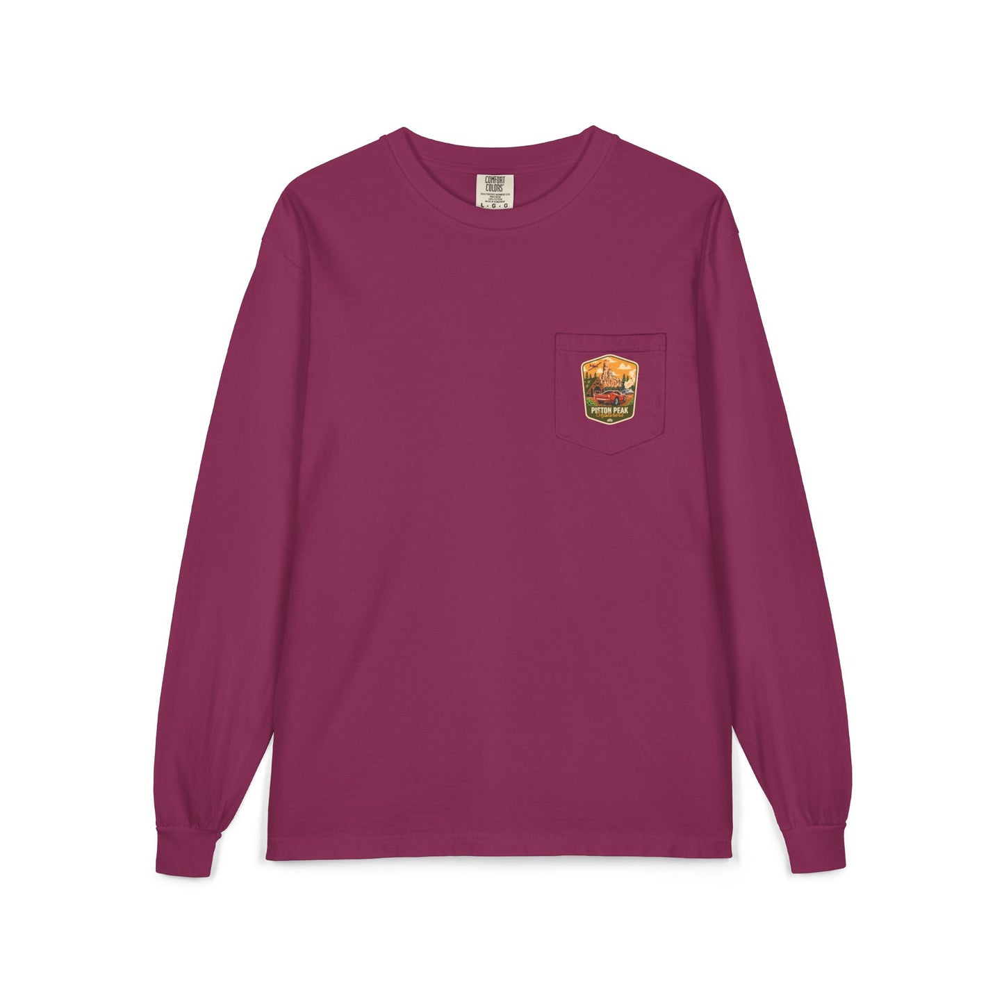 Piston Peak - Unisex Long Sleeve Pocket T-Shirt