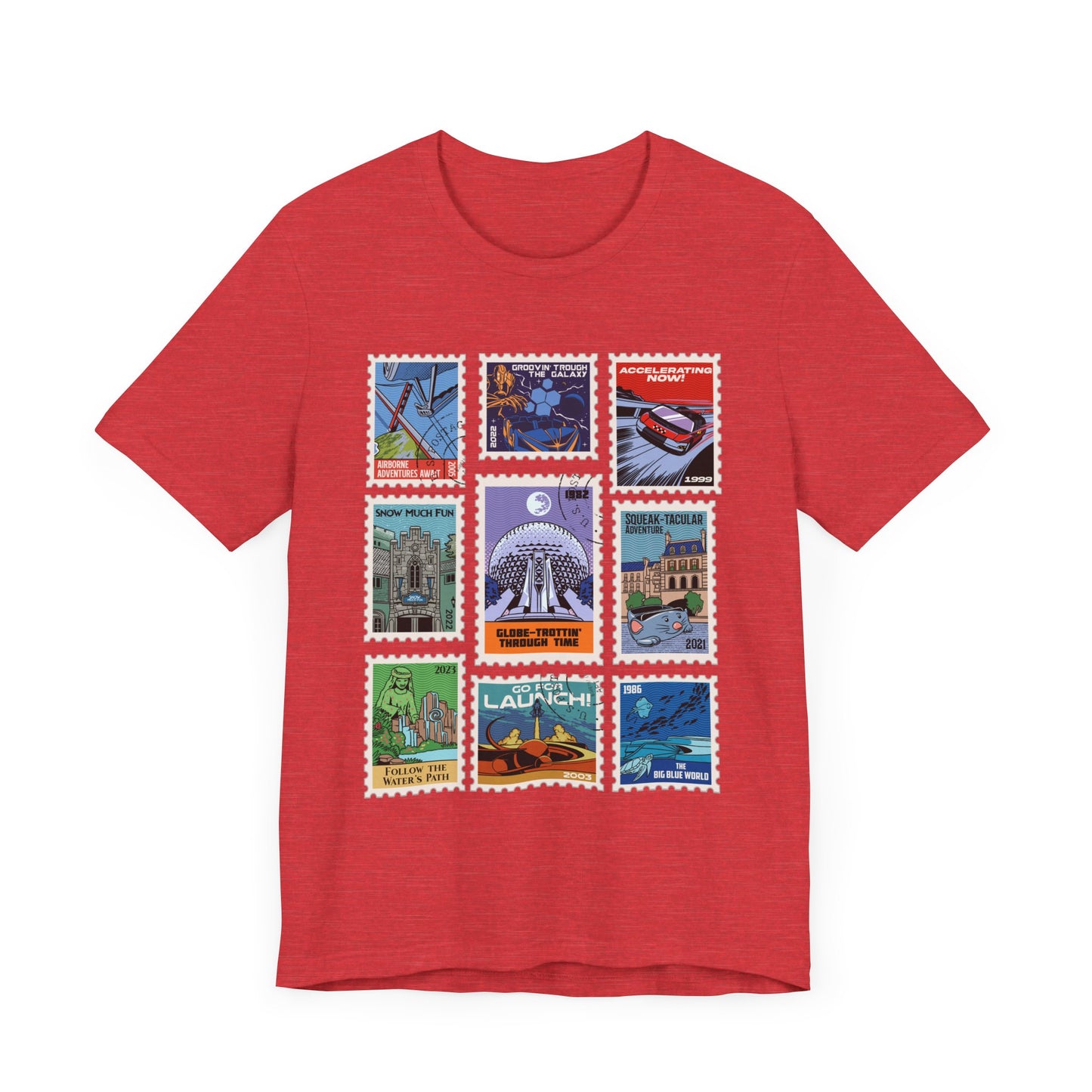 EPCOT Vintage Stamps - Adult Tee Shirt