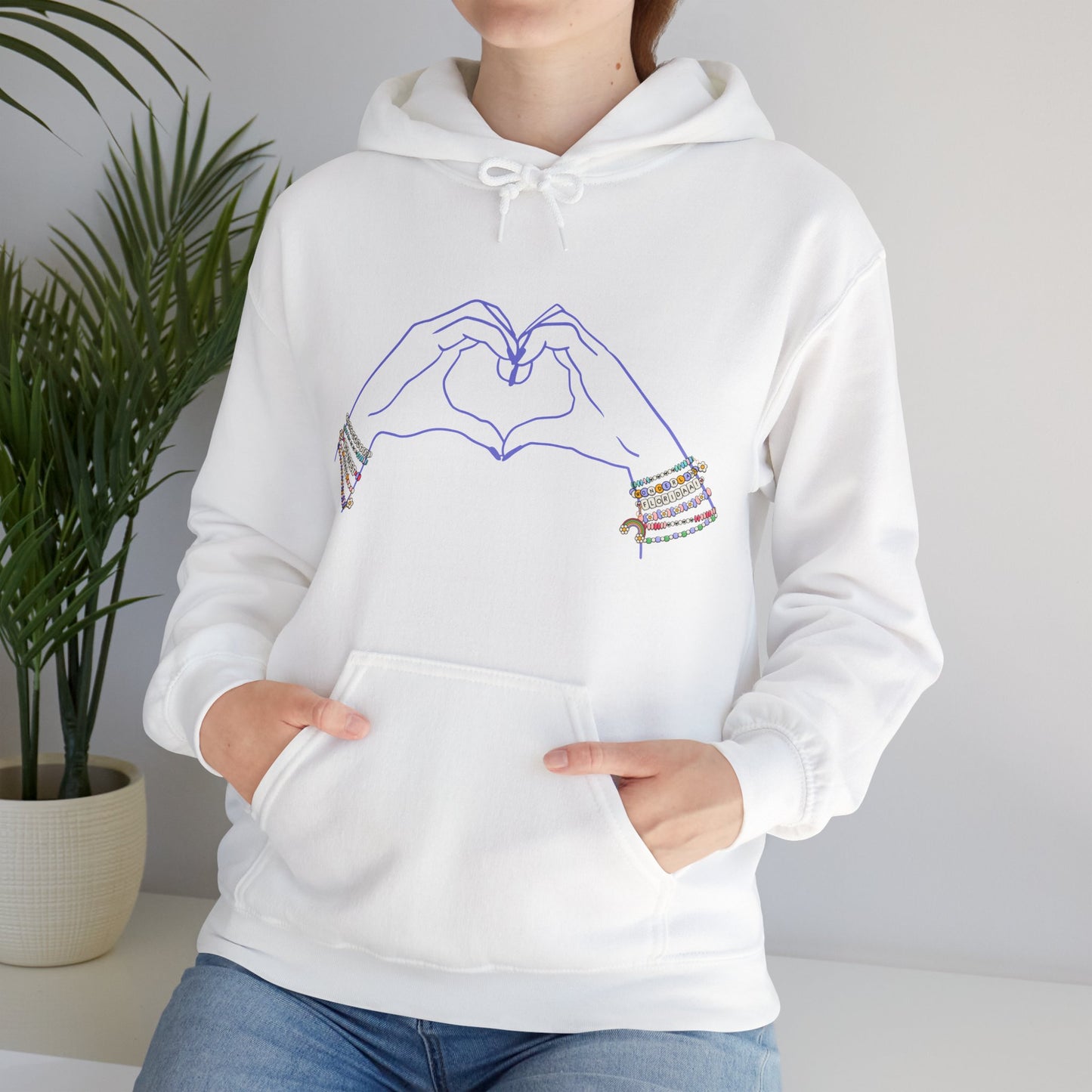 Heart Hands Friendship Bracelet - Adult Hoodie Sweatshirt