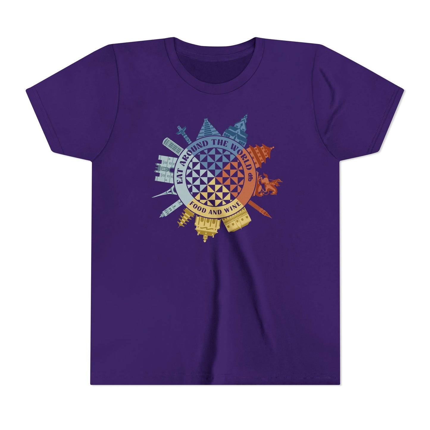 Food & Wine Compass -  Kid's Short Sleeve Tee Shirt