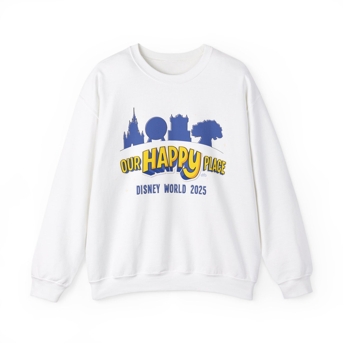 Our Happy Place 2025 - Family Matching Tee - Adult Crewneck Sweatshirt