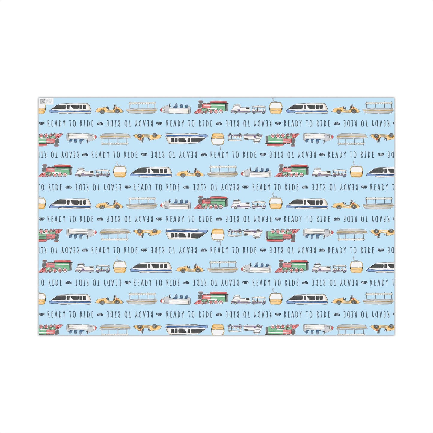 Ready to Ride, Light Blue Background - Gift Wrap Papers