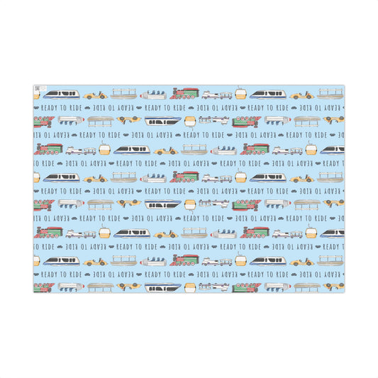 Ready to Ride, Light Blue Background - Gift Wrap Papers