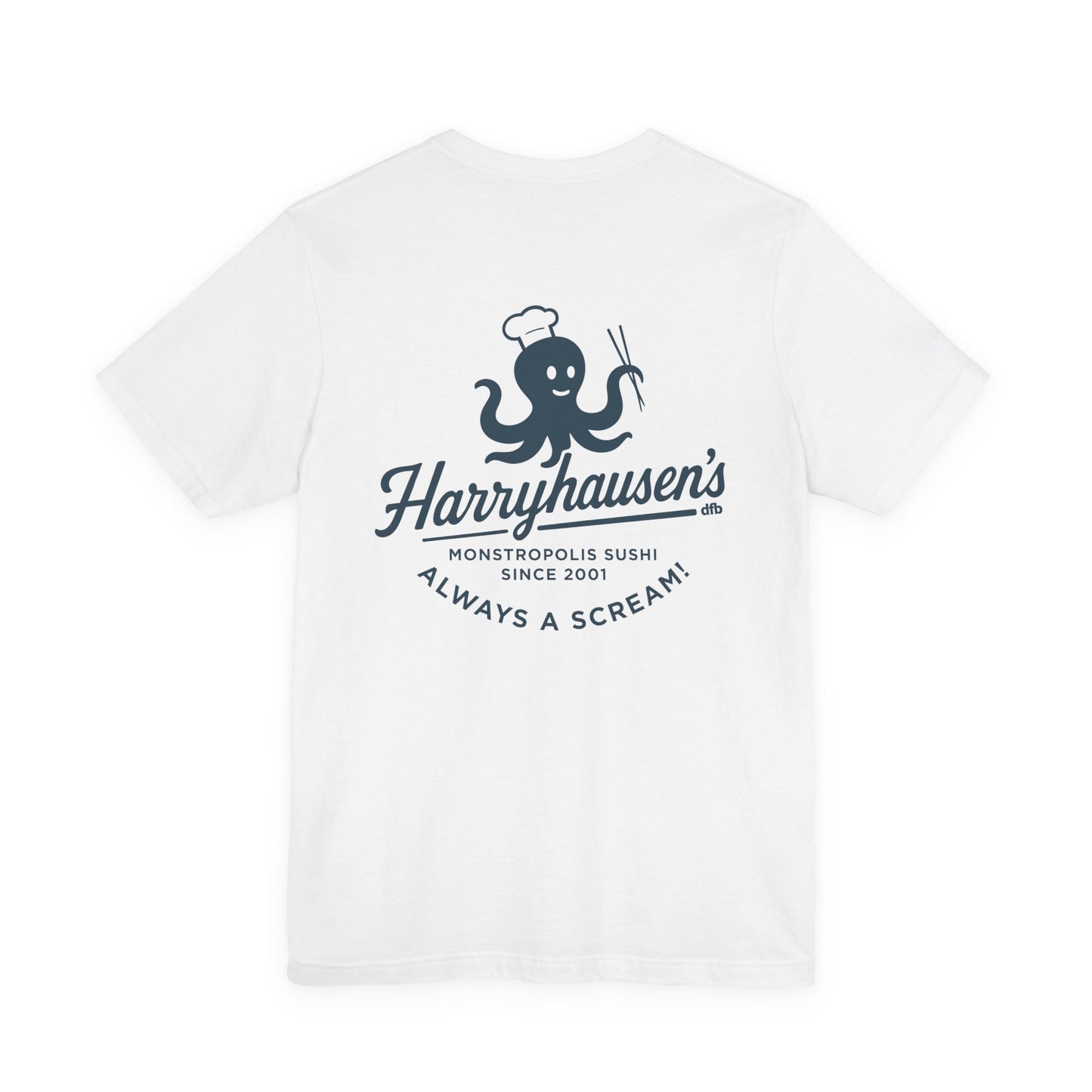 Harryhausen's - Front & Back - Adult Tee Shirt