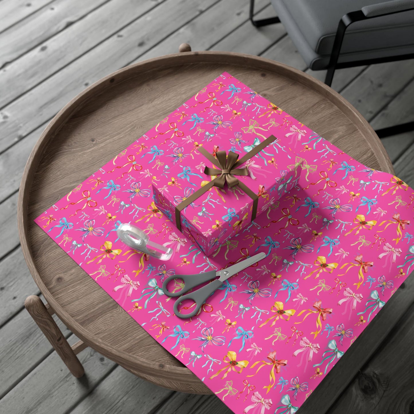 Bibbidi Bobbidi Bow, Princess Bows, Pink Background - Gift Wrap Papers