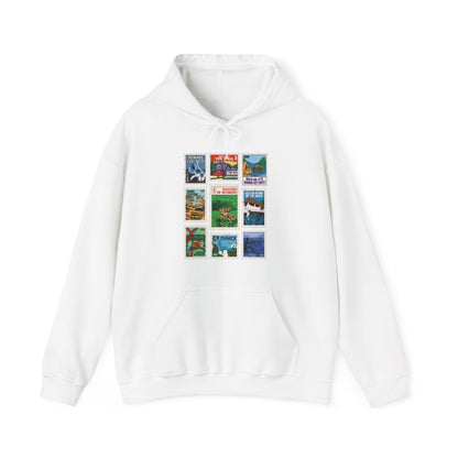 Animal Kingdom Vintage Stamps - Adult Hoodie Sweatshirt