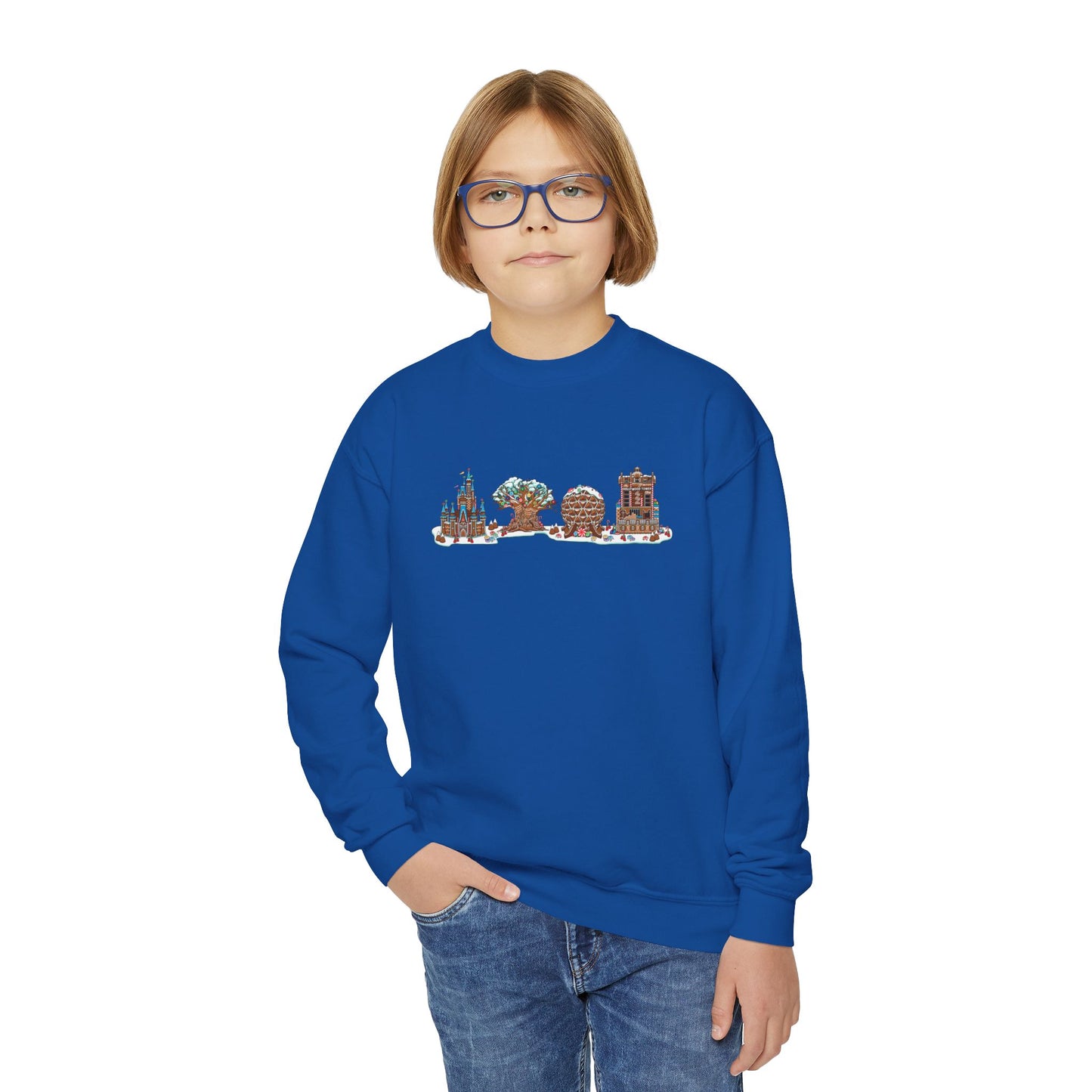 Gingerbread Park Icons - Youth Crewneck Sweatshirt