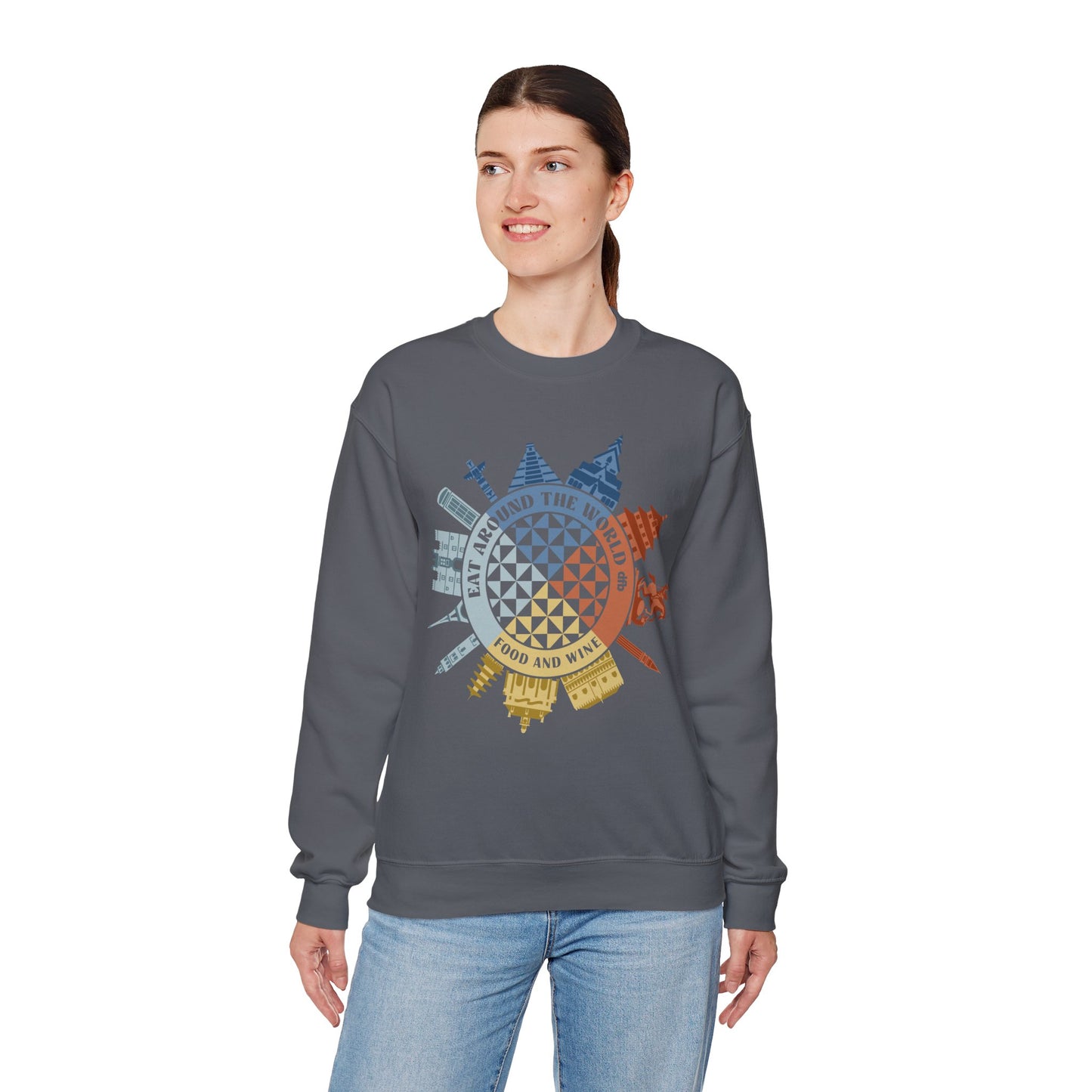 Food & Wine Compass - Adult Crewneck Sweatshirt