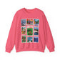 Animal Kingdom Vintage Stamps - Adult Crewneck Sweatshirt