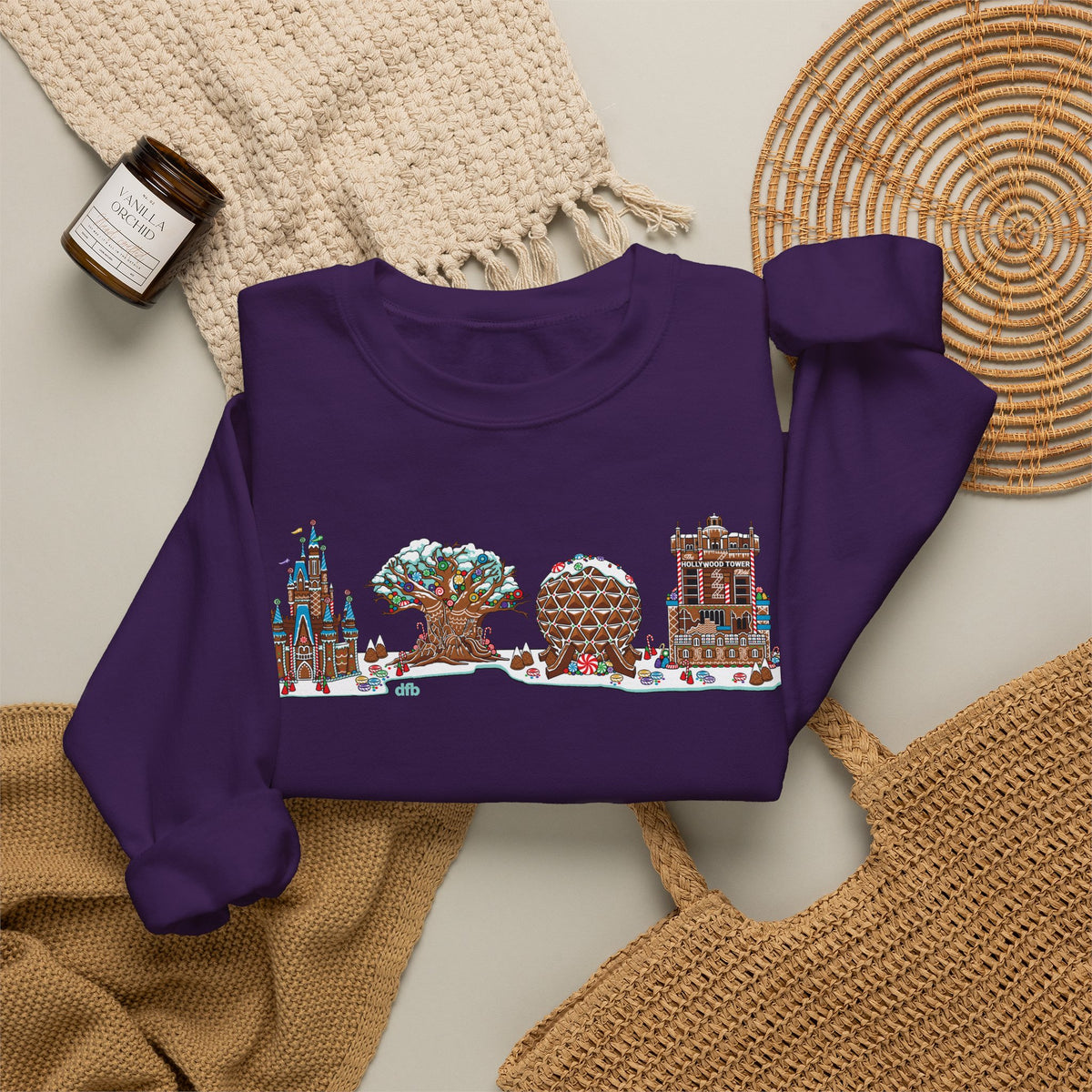Gingerbread Park Icons - Adult Crewneck Sweatshirt