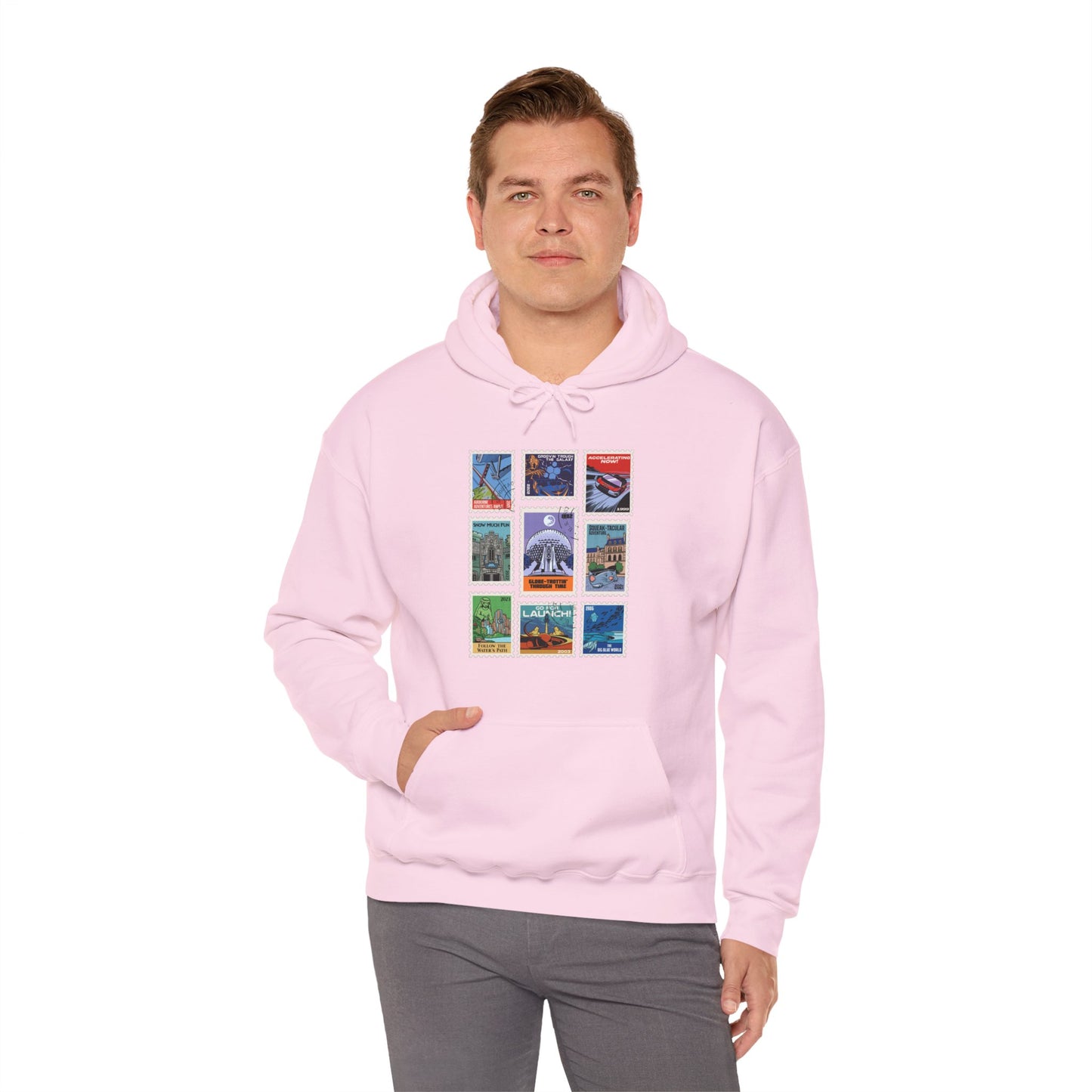 EPCOT Vintage Stamps - Adult Hoodie Sweatshirt