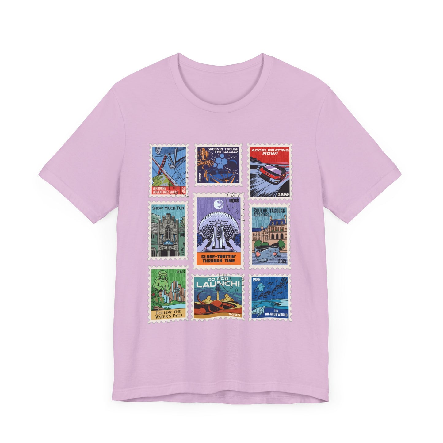 EPCOT Vintage Stamps - Adult Tee Shirt