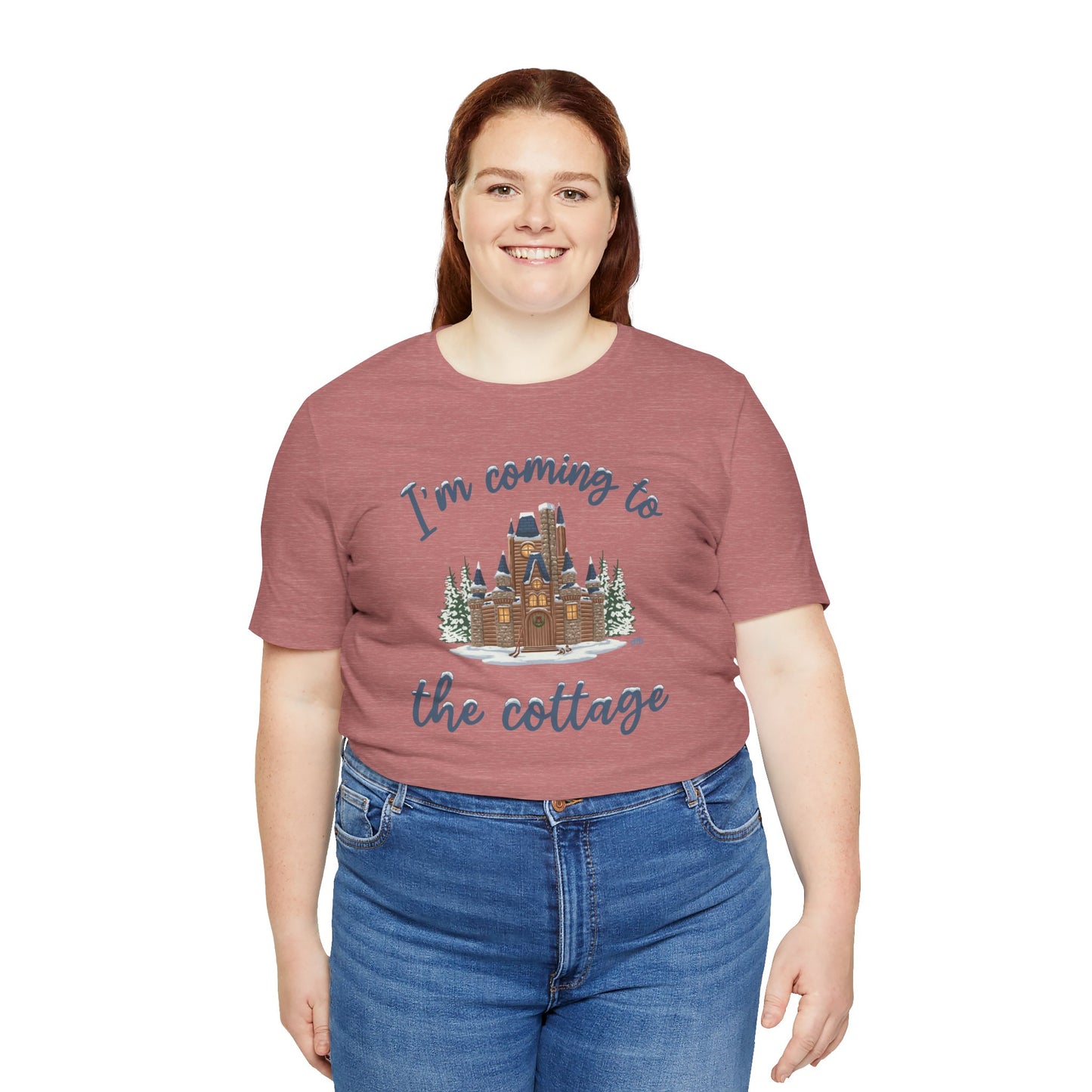 Snowy Cabin Castle, I'm Coming to the Cottage - Adult Tee Shirt